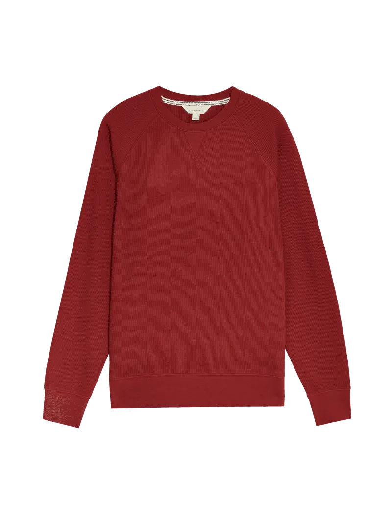 Pure Cotton Waffle Loungwear Sweatshirt