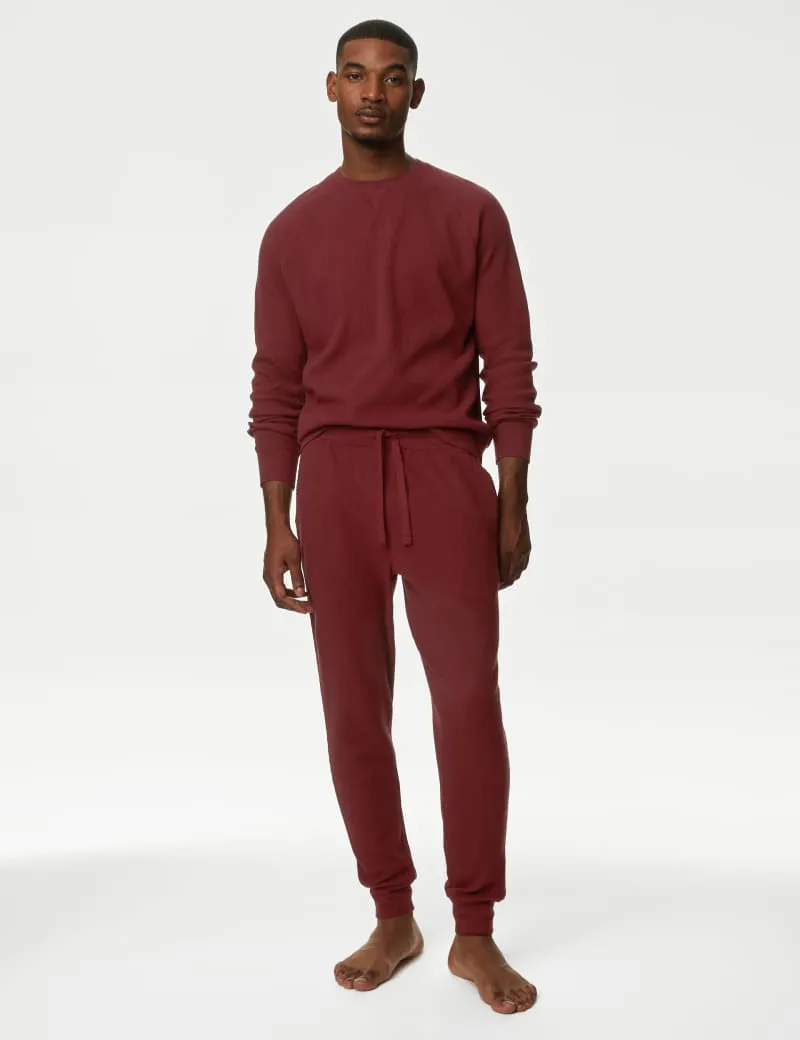 Pure Cotton Waffle Loungwear Sweatshirt