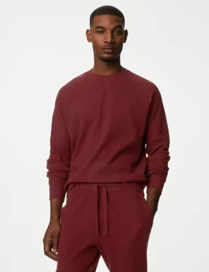 Pure Cotton Waffle Loungwear Sweatshirt