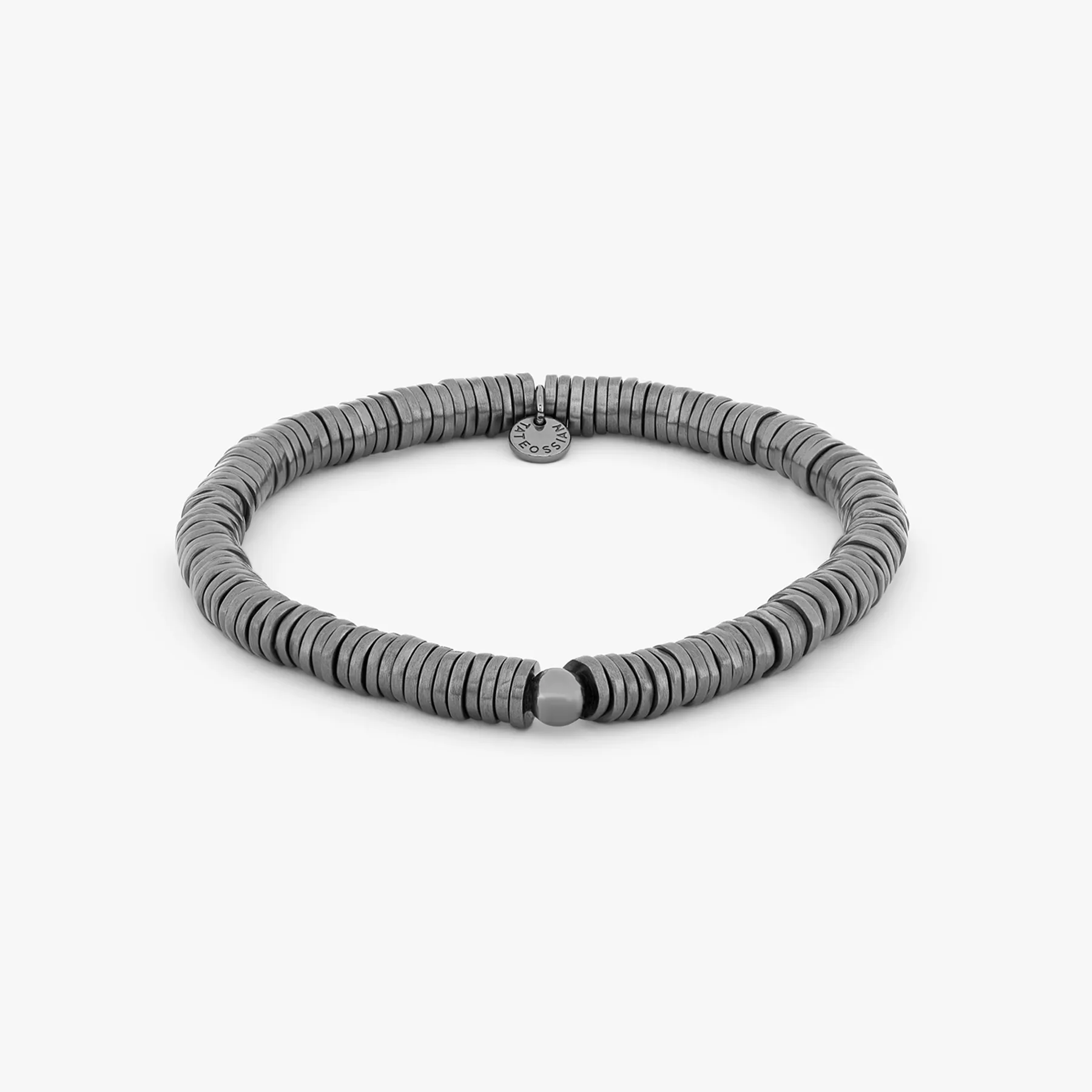 Pure Disc Expandable bracelet in black rhodium plated silver