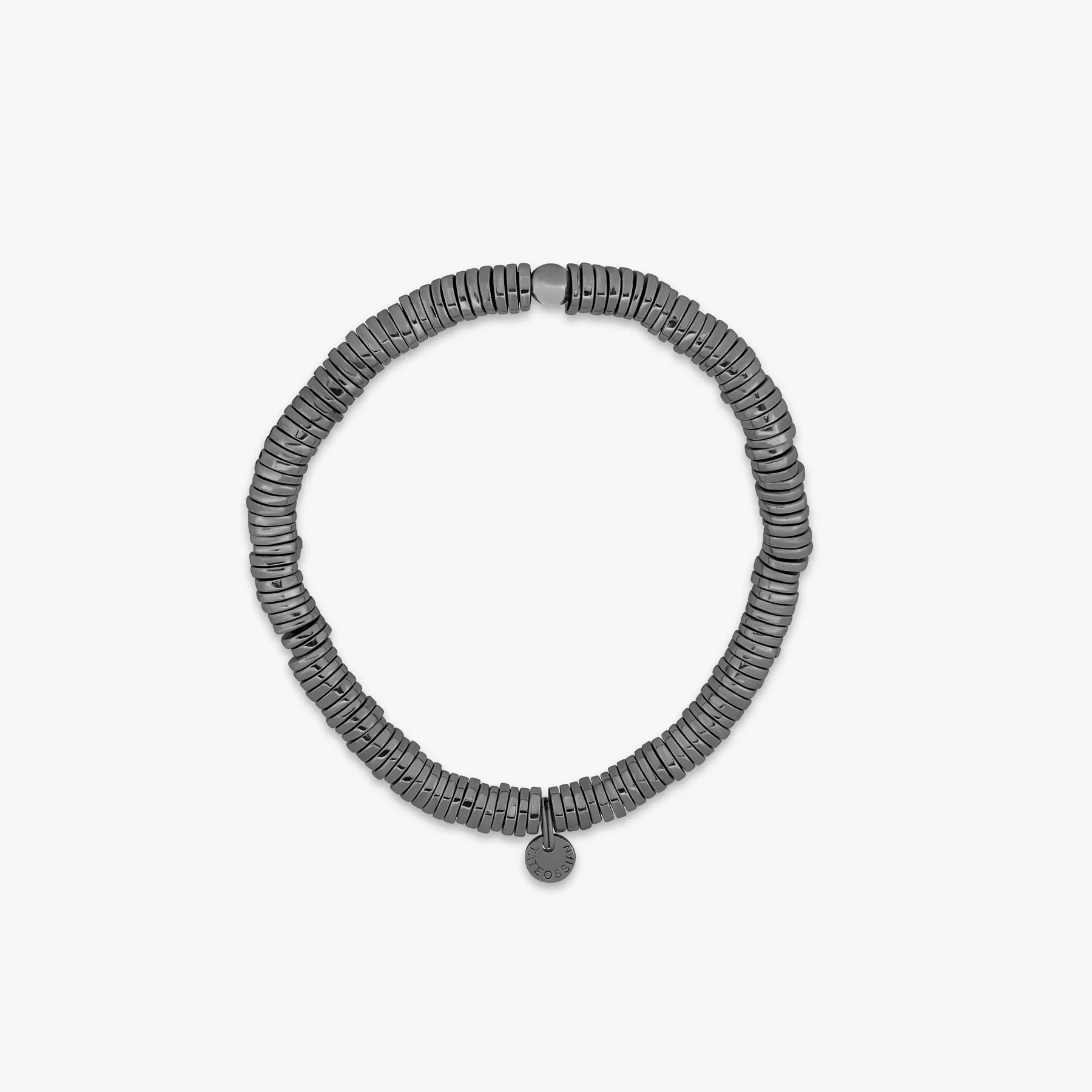 Pure Disc Expandable bracelet in black rhodium plated silver