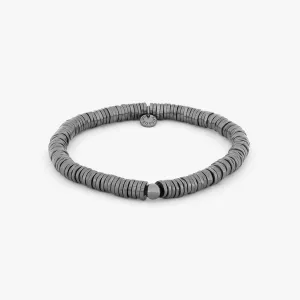 Pure Disc Expandable bracelet in black rhodium plated silver