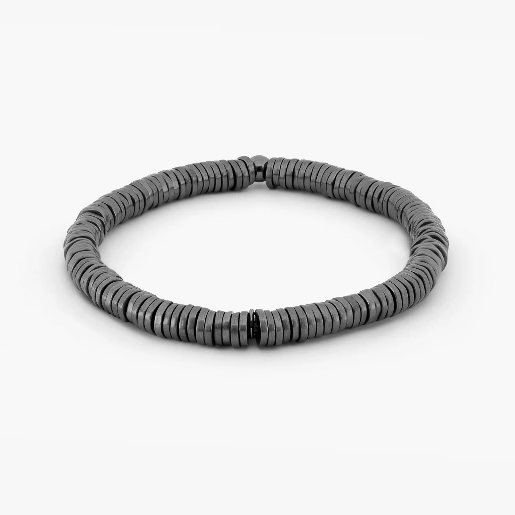 Pure Disc Expandable bracelet in black rhodium plated silver