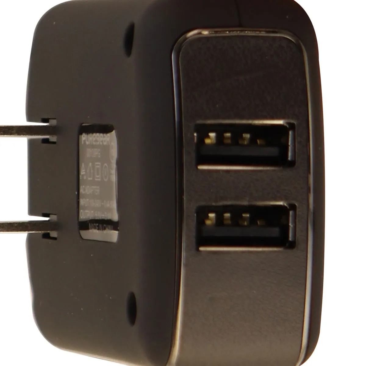 PureGear Universal 17W 3.4A Dual USB Port Wall Charger Charging Adapter - Black