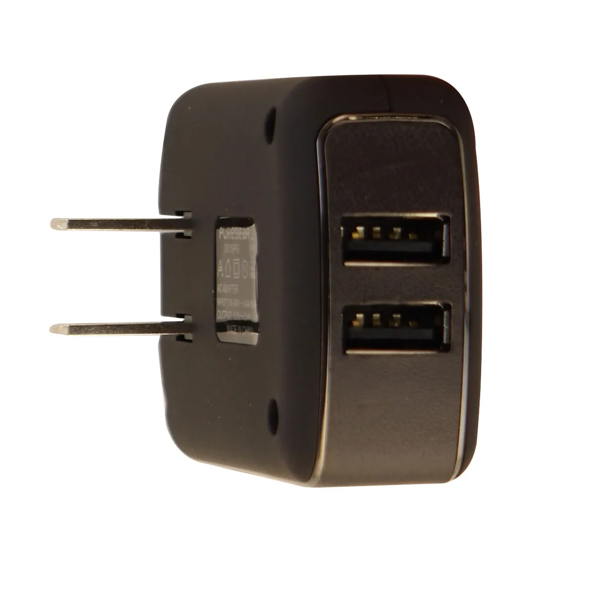 PureGear Universal 17W 3.4A Dual USB Port Wall Charger Charging Adapter - Black