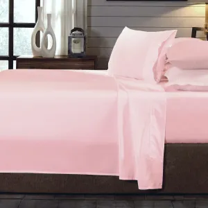 Royal Comfort 250TC Organic 100% Cotton Sheet Set 4 Piece Luxury Hotel Style Queen Blush
