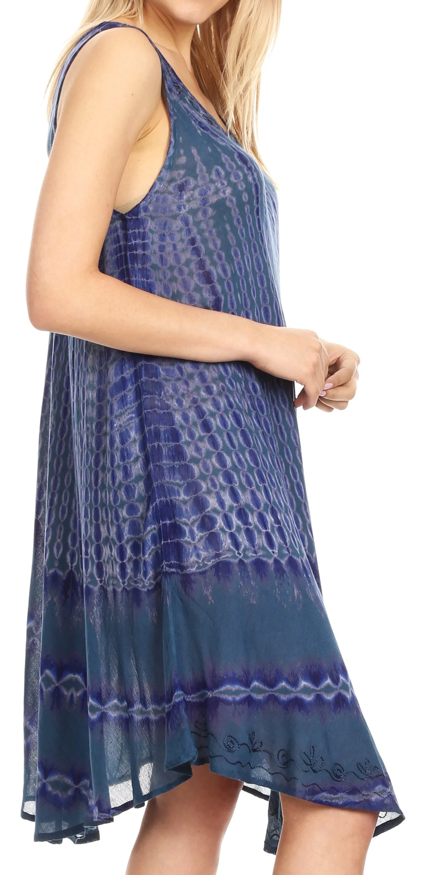 Sakkas Milly Women's Midi Loose Casual Summer Sleeveless Dress Sundress Cover-up