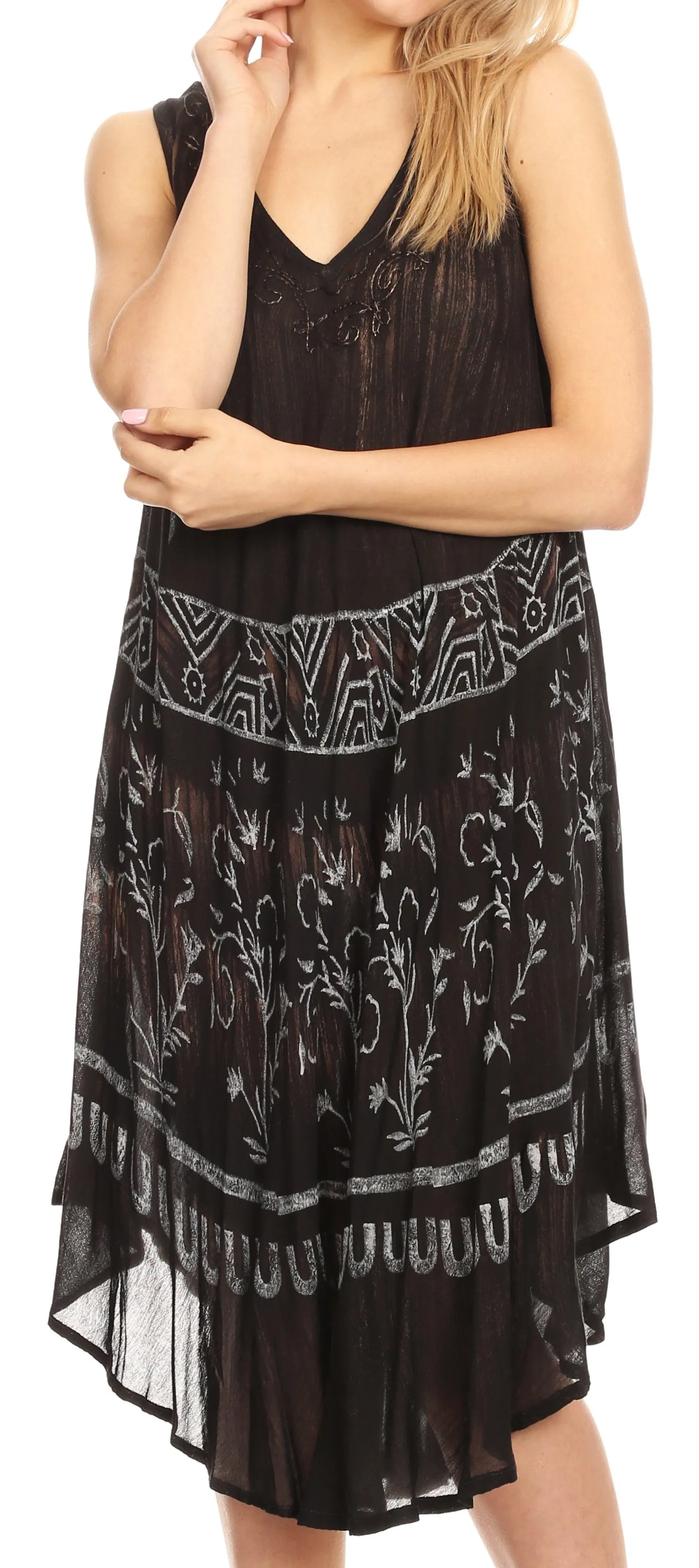 Sakkas Milly Women's Midi Loose Casual Summer Sleeveless Dress Sundress Cover-up