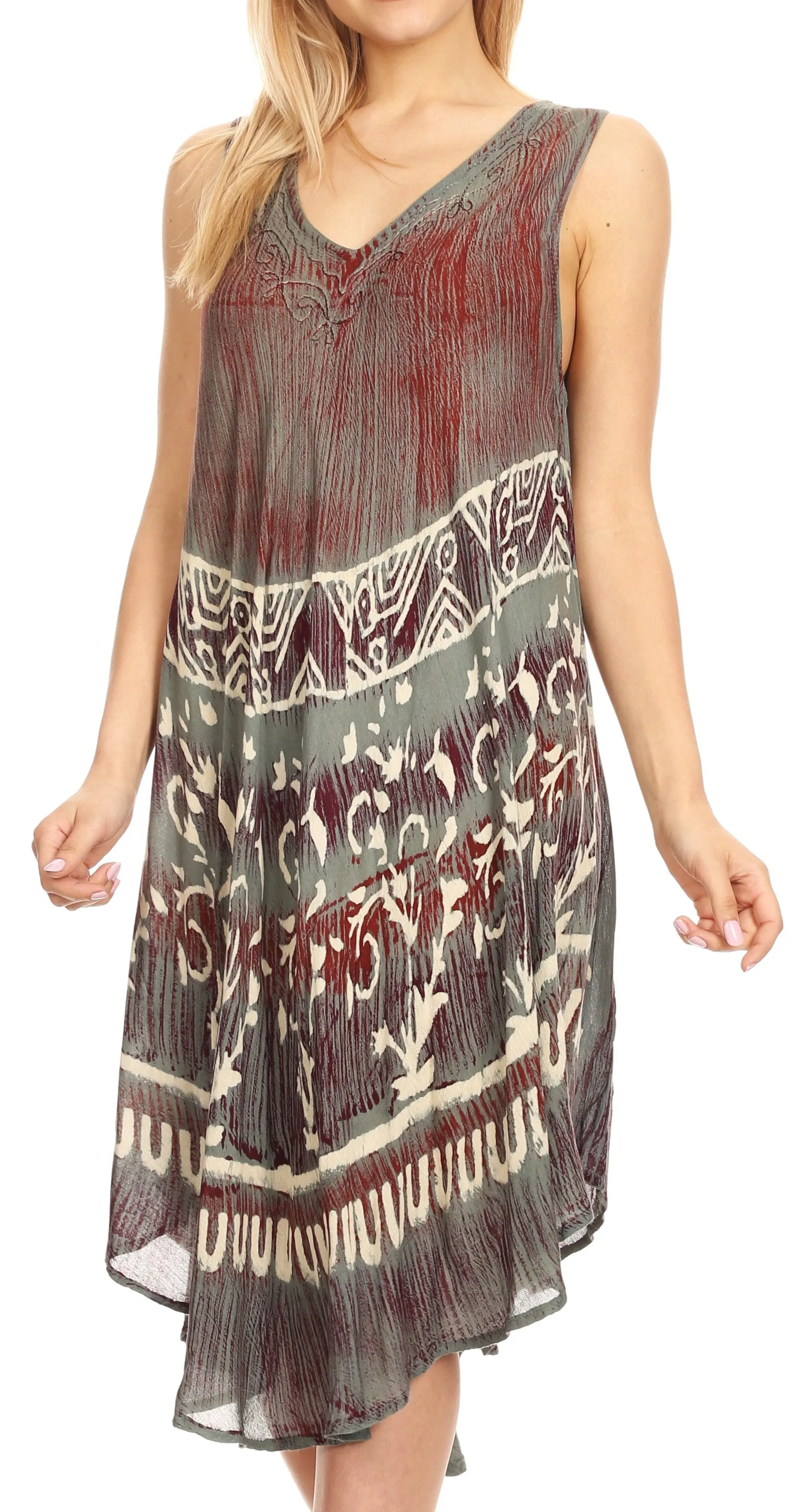 Sakkas Milly Women's Midi Loose Casual Summer Sleeveless Dress Sundress Cover-up
