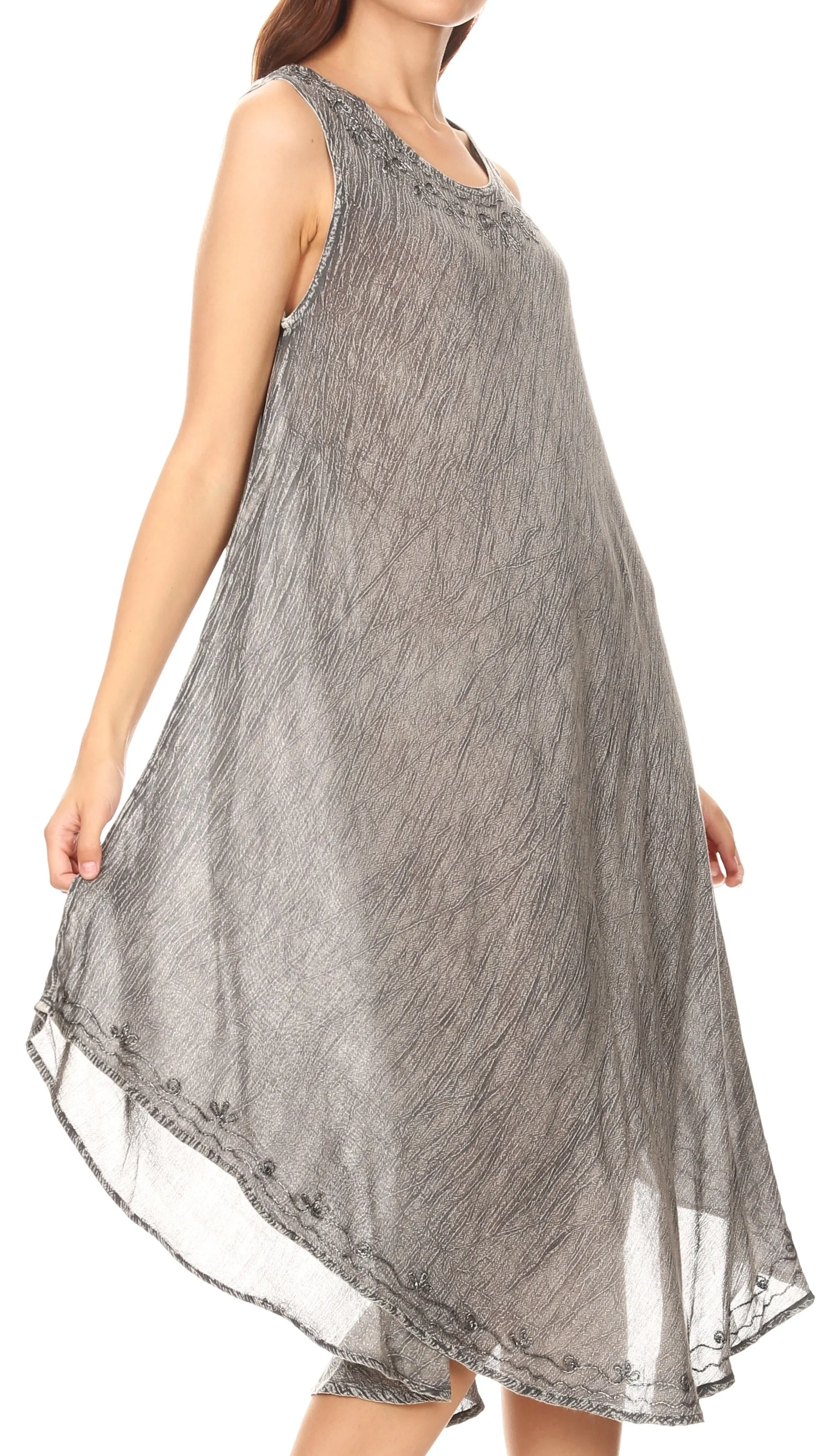 Sakkas Milly Women's Midi Loose Casual Summer Sleeveless Dress Sundress Cover-up