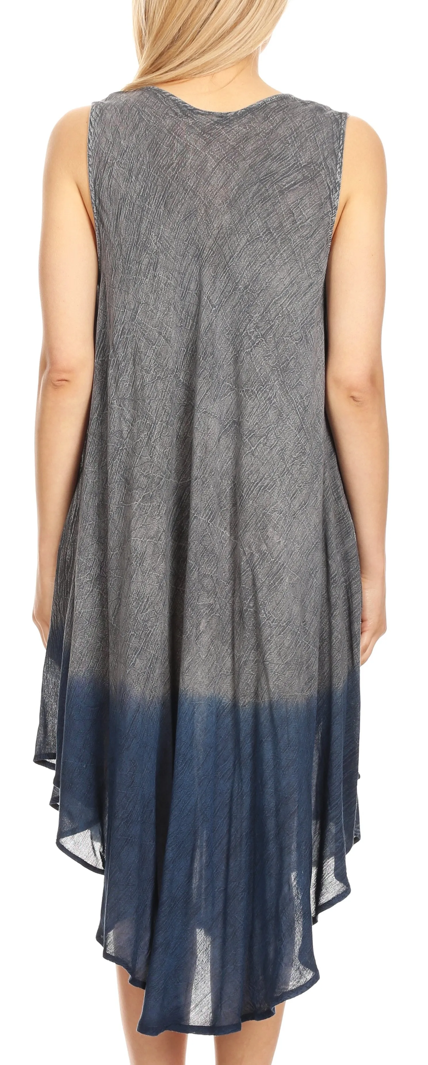 Sakkas Milly Women's Midi Loose Casual Summer Sleeveless Dress Sundress Cover-up