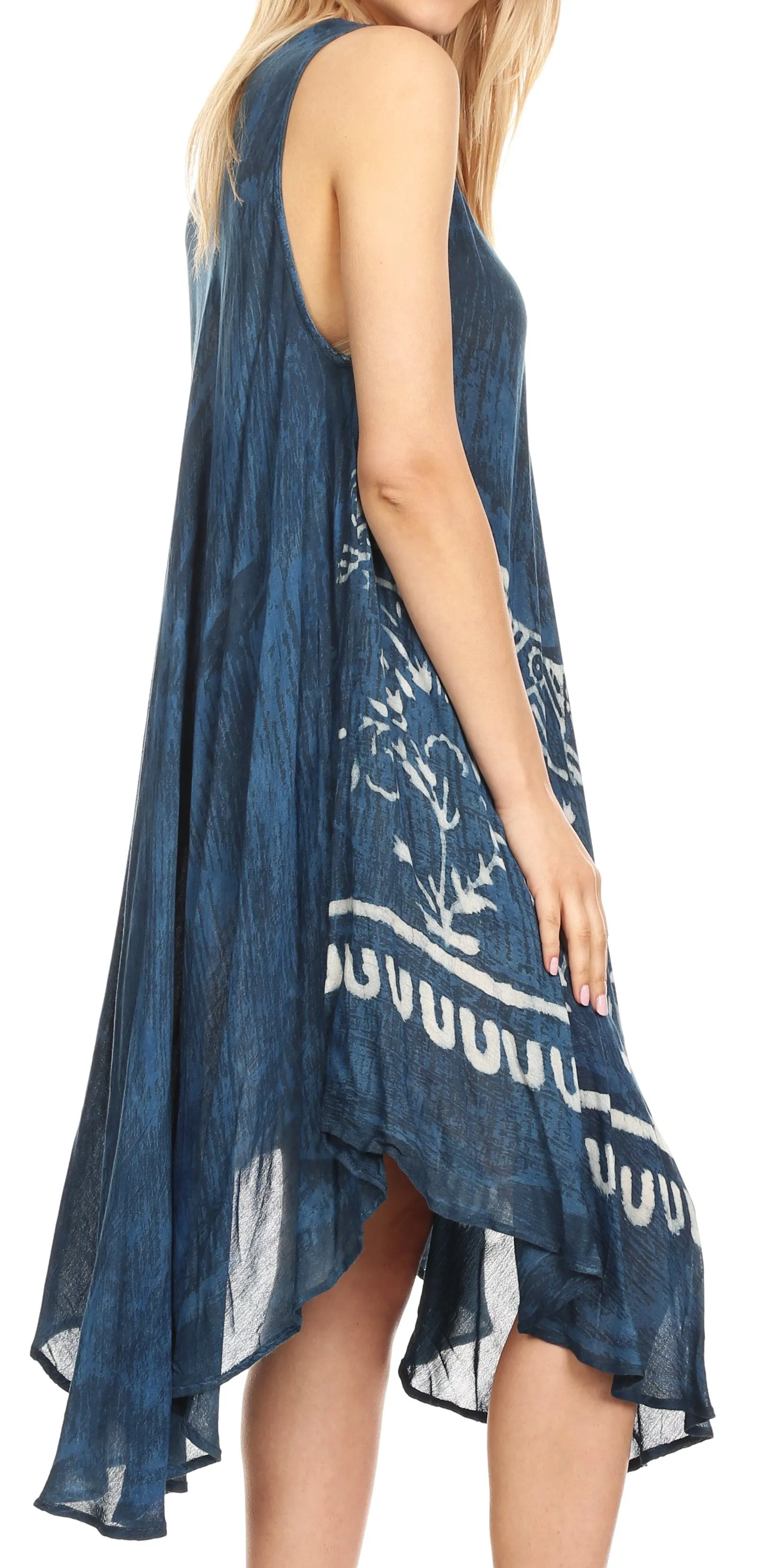 Sakkas Milly Women's Midi Loose Casual Summer Sleeveless Dress Sundress Cover-up