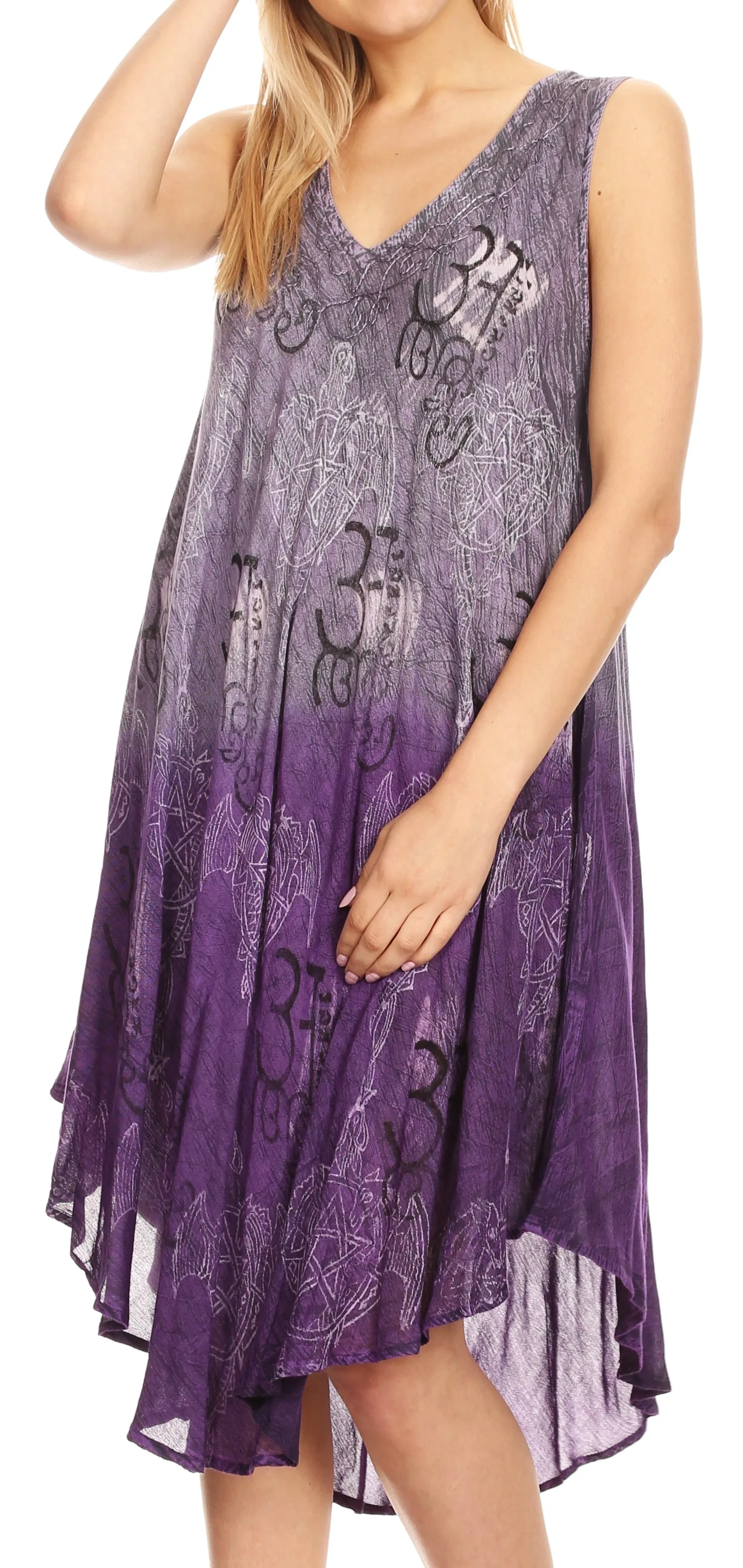 Sakkas Milly Women's Midi Loose Casual Summer Sleeveless Dress Sundress Cover-up