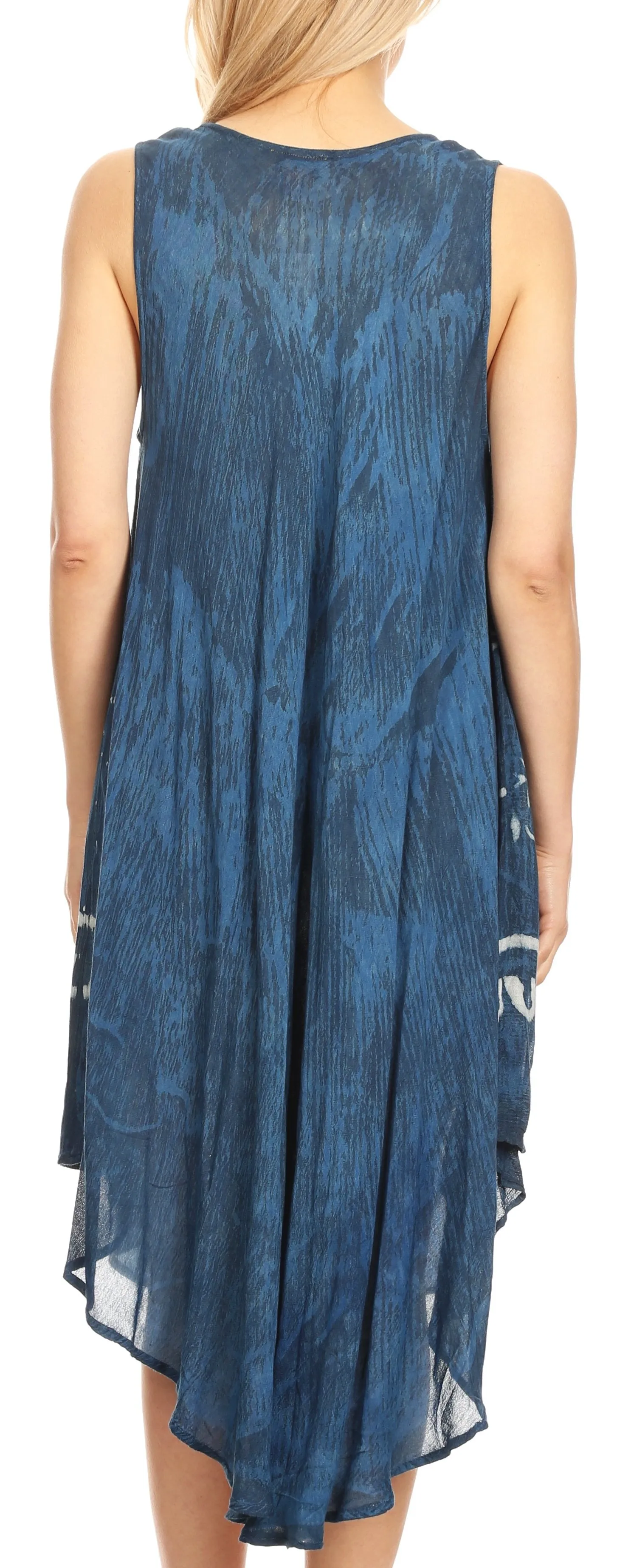 Sakkas Milly Women's Midi Loose Casual Summer Sleeveless Dress Sundress Cover-up