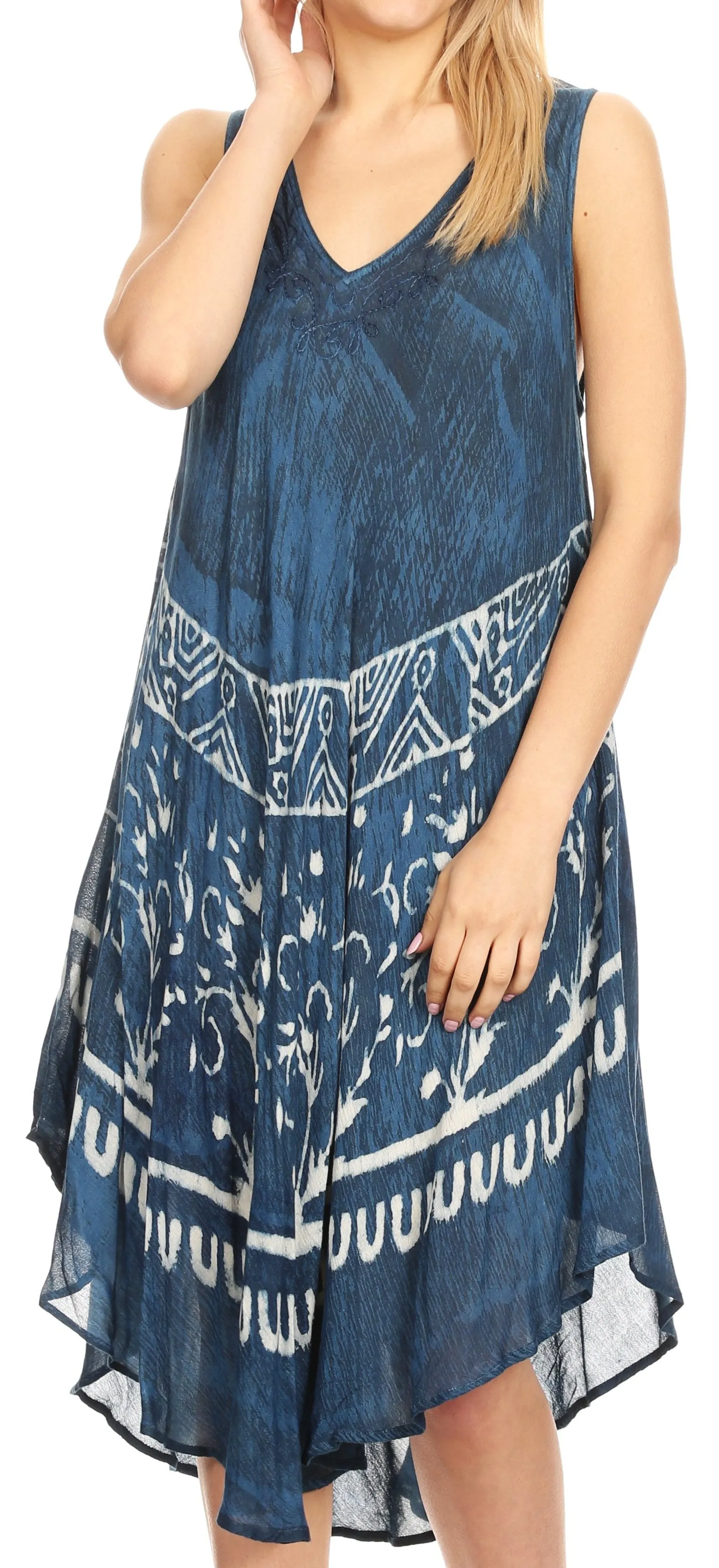 Sakkas Milly Women's Midi Loose Casual Summer Sleeveless Dress Sundress Cover-up