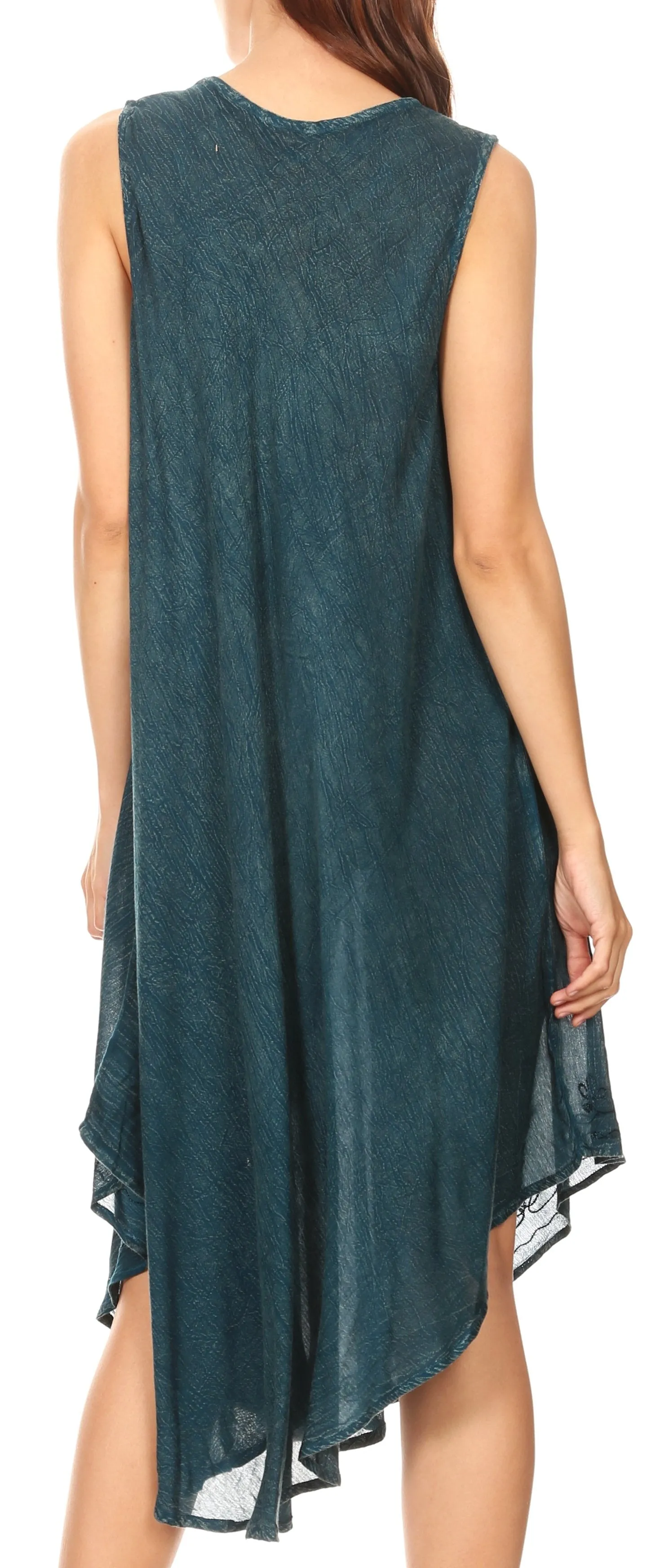 Sakkas Milly Women's Midi Loose Casual Summer Sleeveless Dress Sundress Cover-up