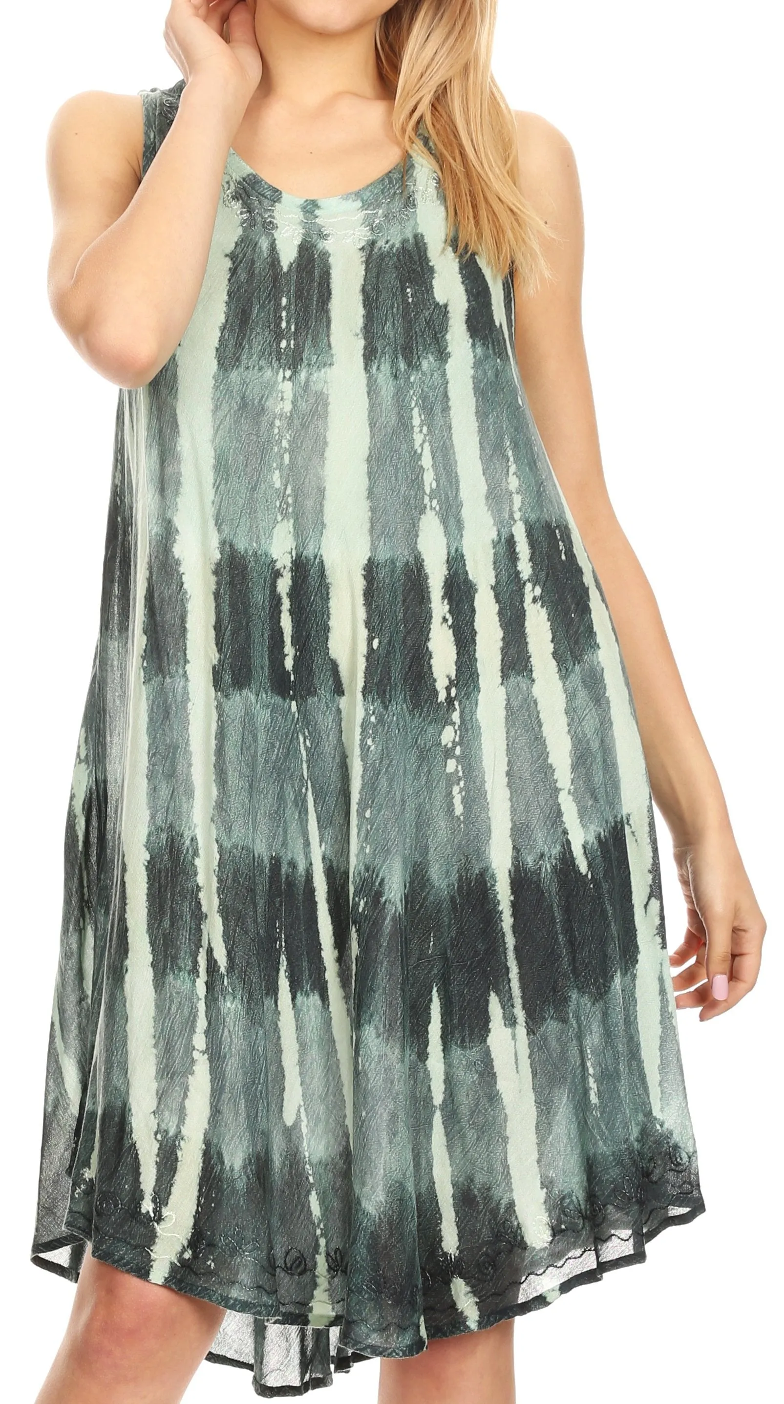 Sakkas Milly Women's Midi Loose Casual Summer Sleeveless Dress Sundress Cover-up