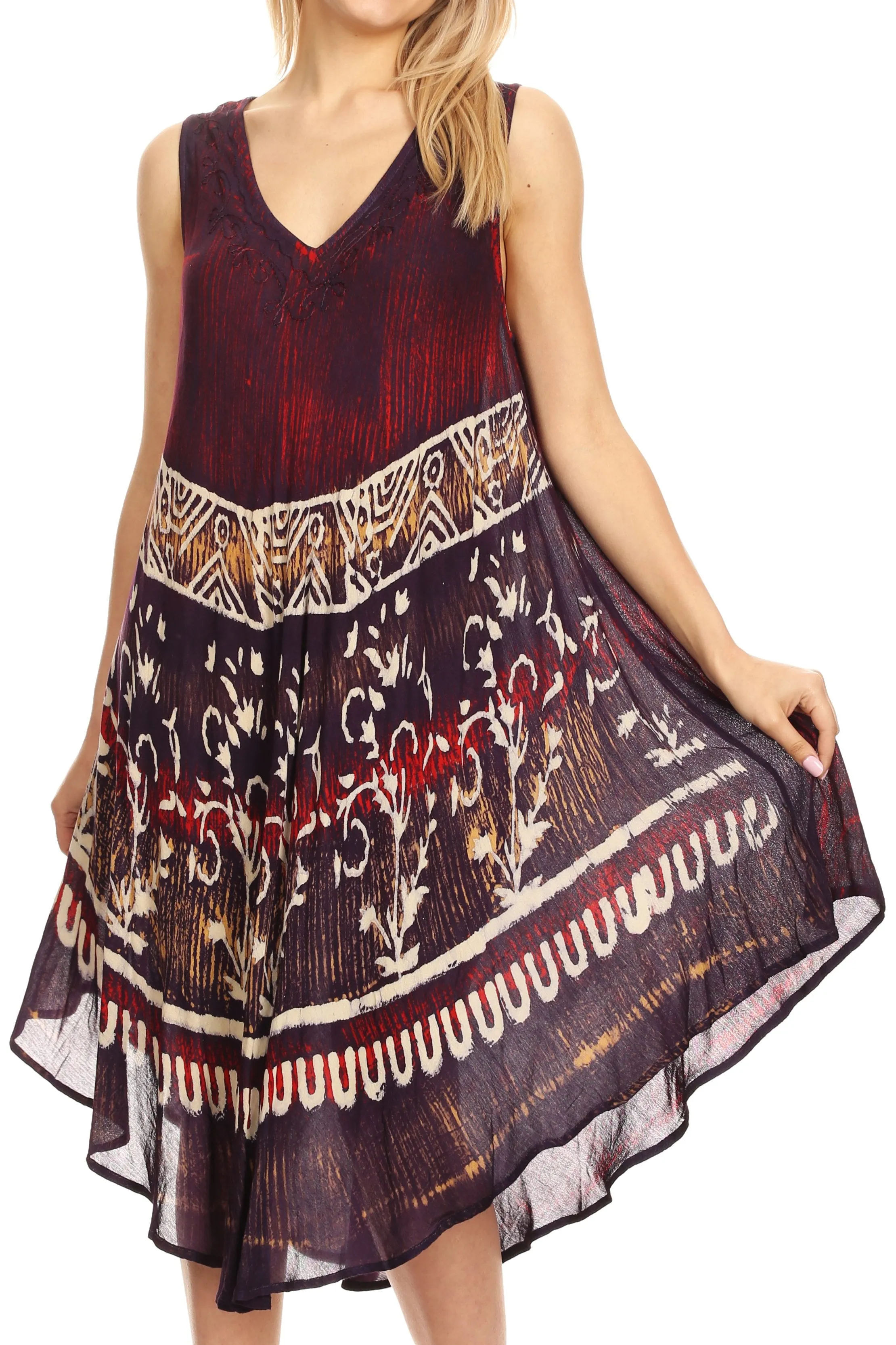Sakkas Milly Women's Midi Loose Casual Summer Sleeveless Dress Sundress Cover-up