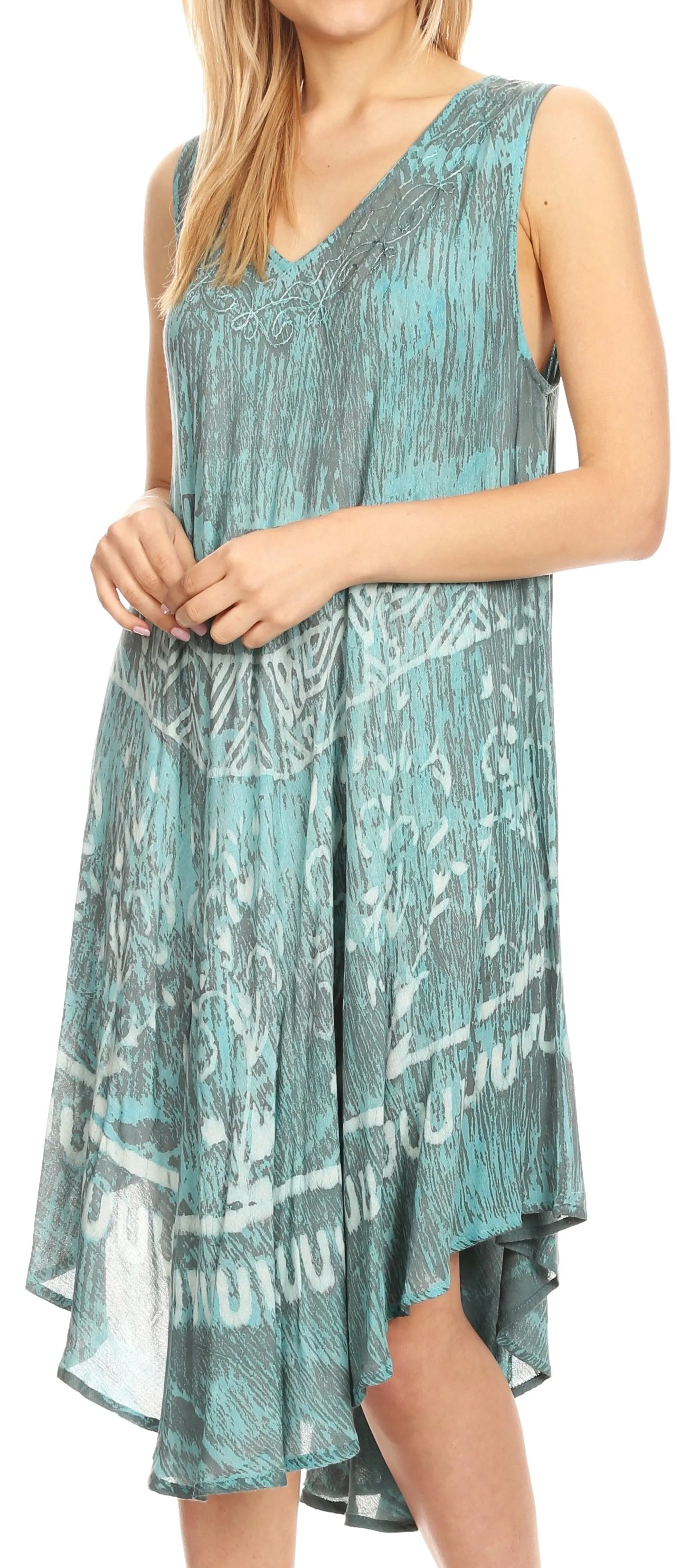 Sakkas Milly Women's Midi Loose Casual Summer Sleeveless Dress Sundress Cover-up