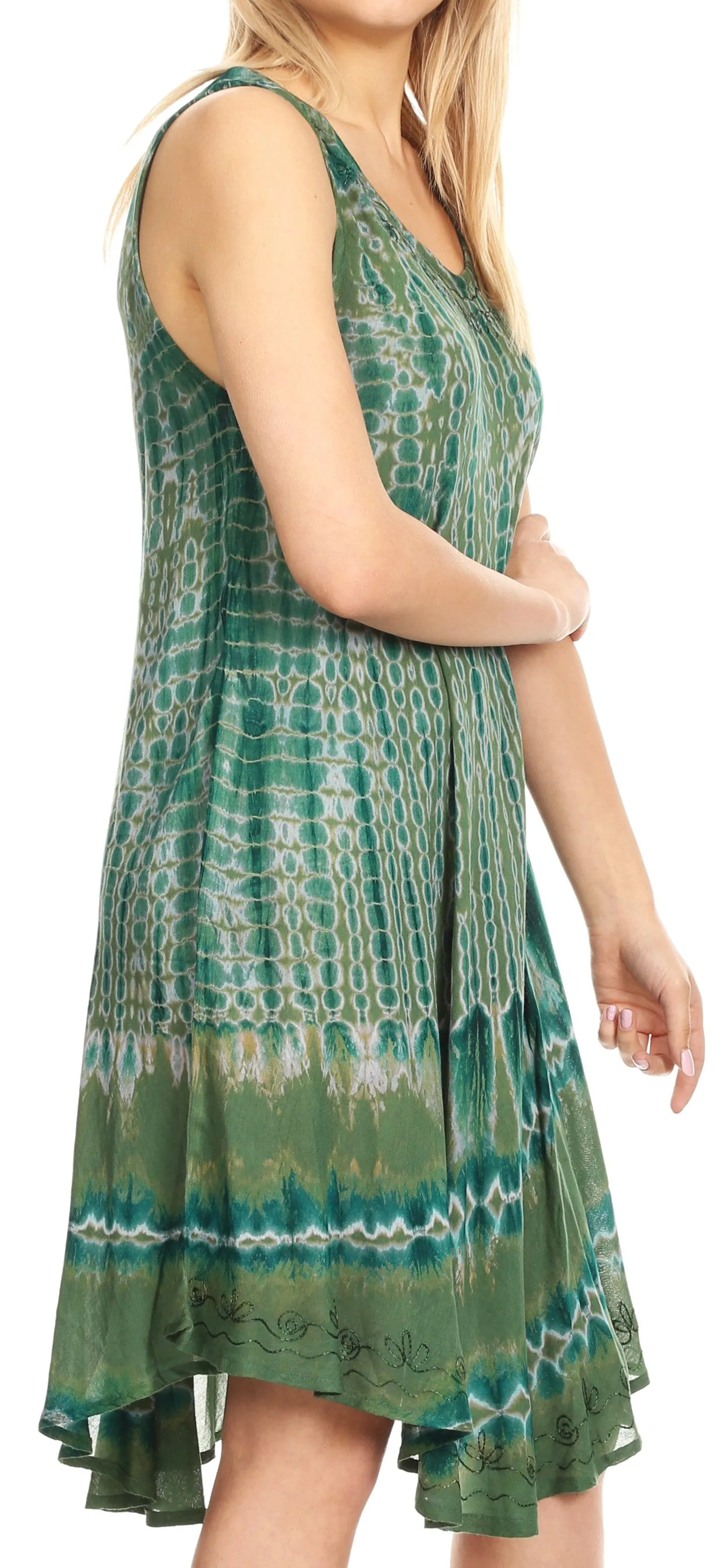 Sakkas Milly Women's Midi Loose Casual Summer Sleeveless Dress Sundress Cover-up