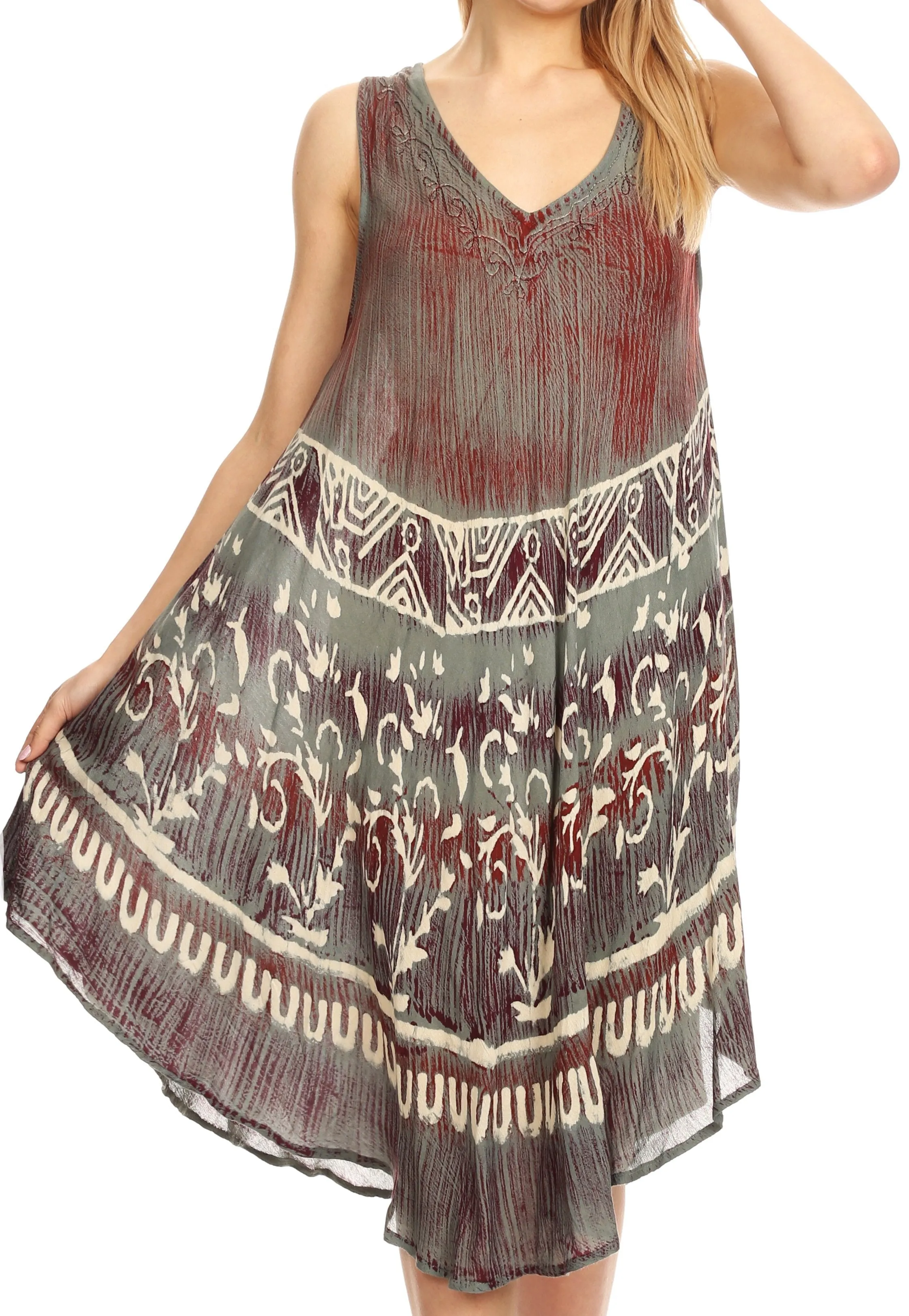 Sakkas Milly Women's Midi Loose Casual Summer Sleeveless Dress Sundress Cover-up