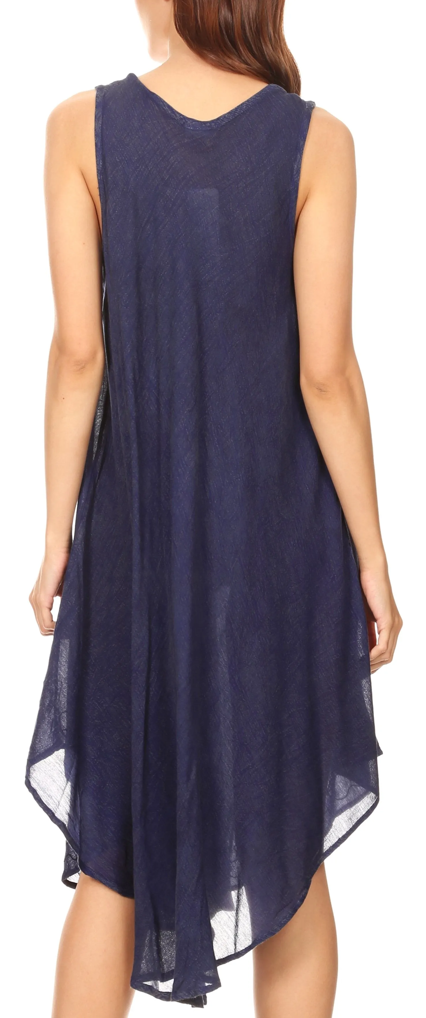 Sakkas Milly Women's Midi Loose Casual Summer Sleeveless Dress Sundress Cover-up