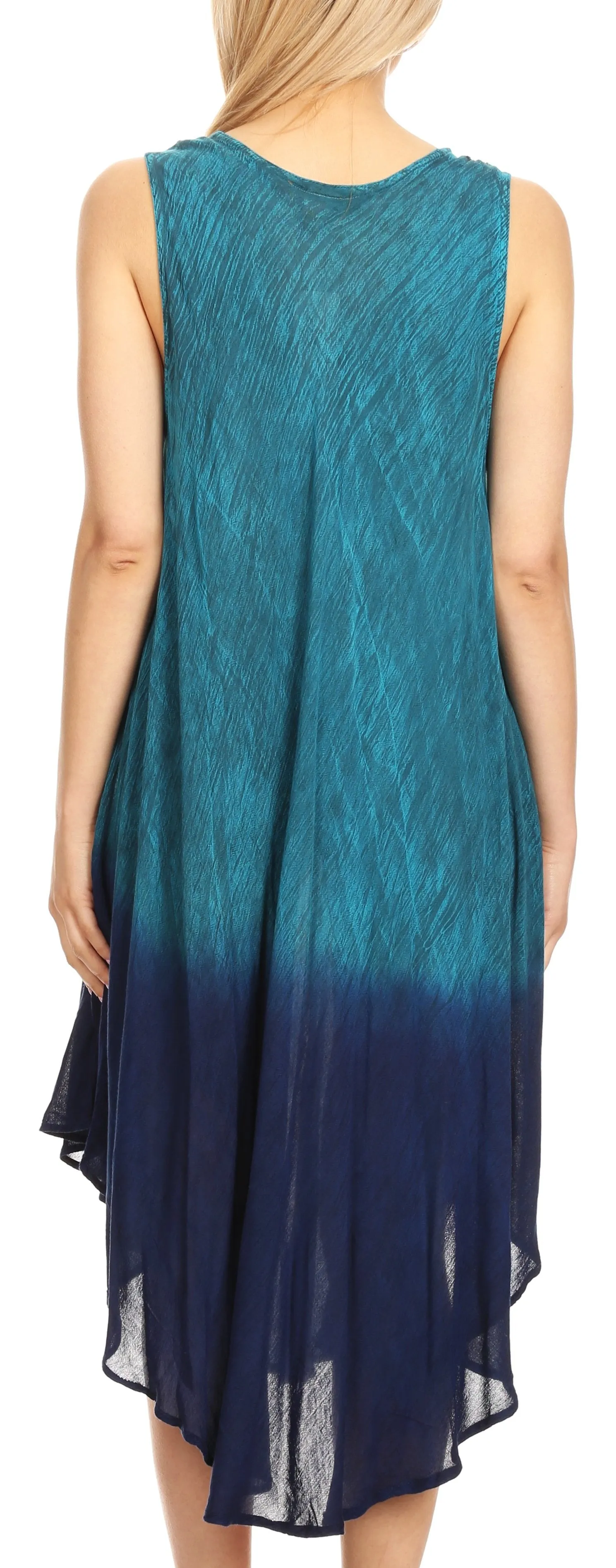 Sakkas Milly Women's Midi Loose Casual Summer Sleeveless Dress Sundress Cover-up