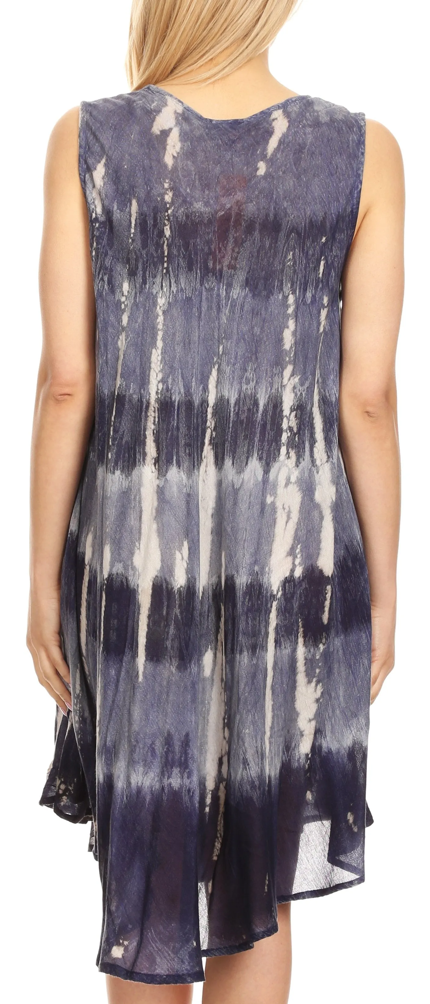 Sakkas Milly Women's Midi Loose Casual Summer Sleeveless Dress Sundress Cover-up