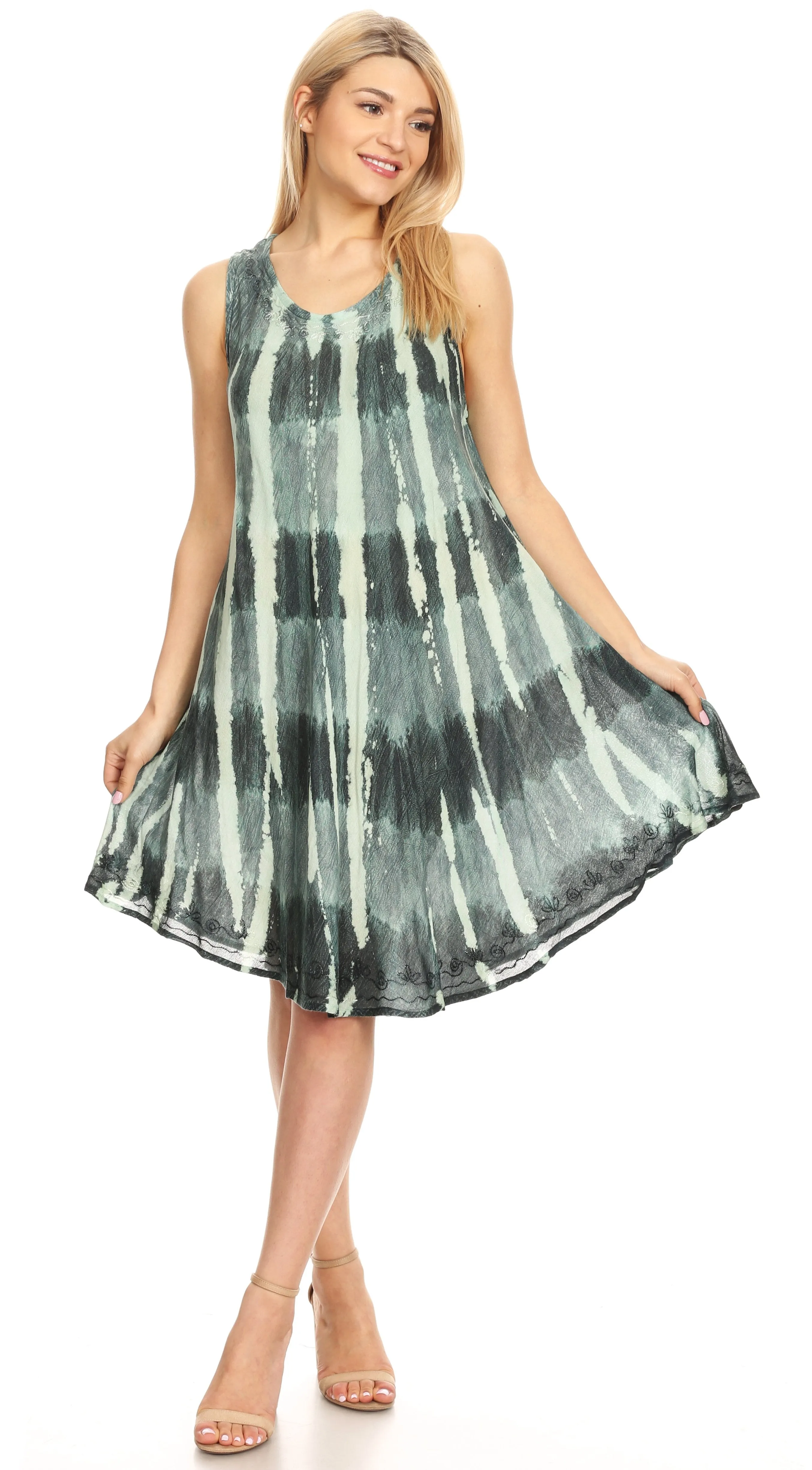 Sakkas Milly Women's Midi Loose Casual Summer Sleeveless Dress Sundress Cover-up