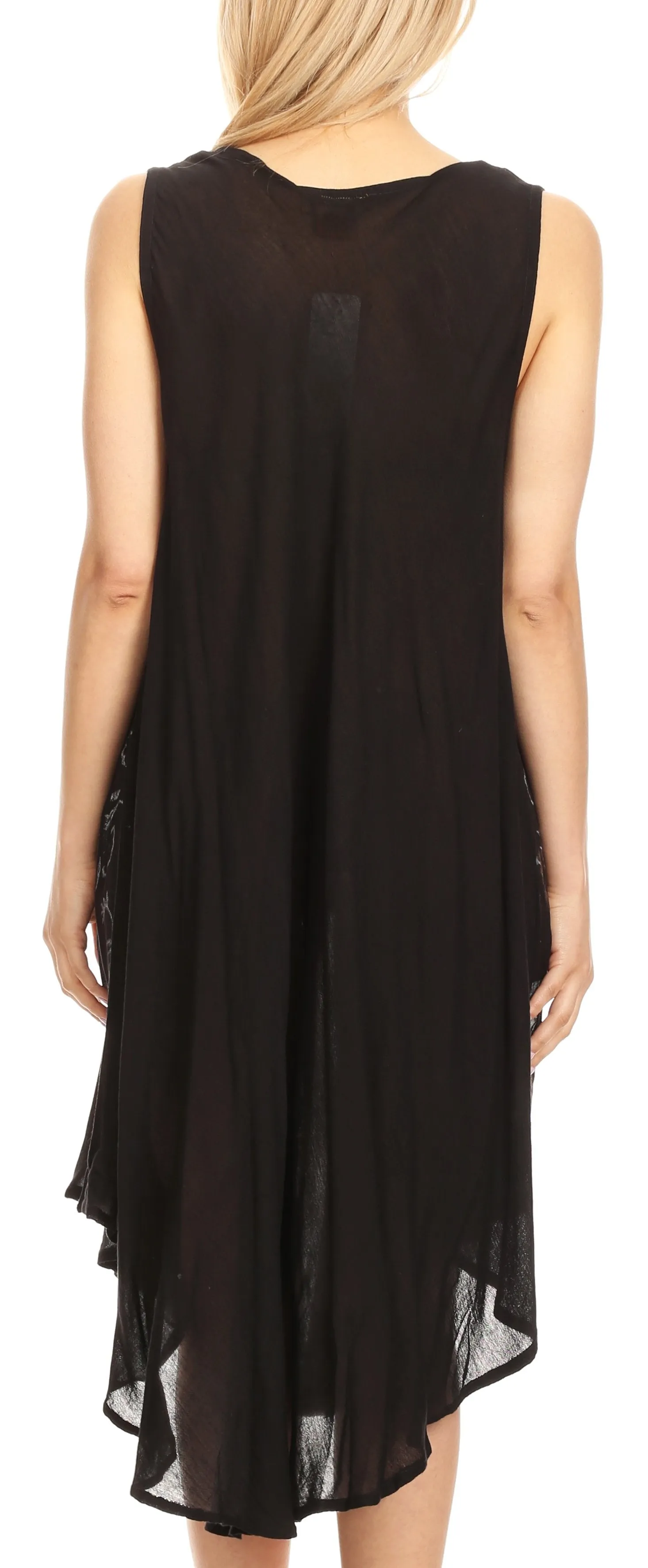 Sakkas Milly Women's Midi Loose Casual Summer Sleeveless Dress Sundress Cover-up