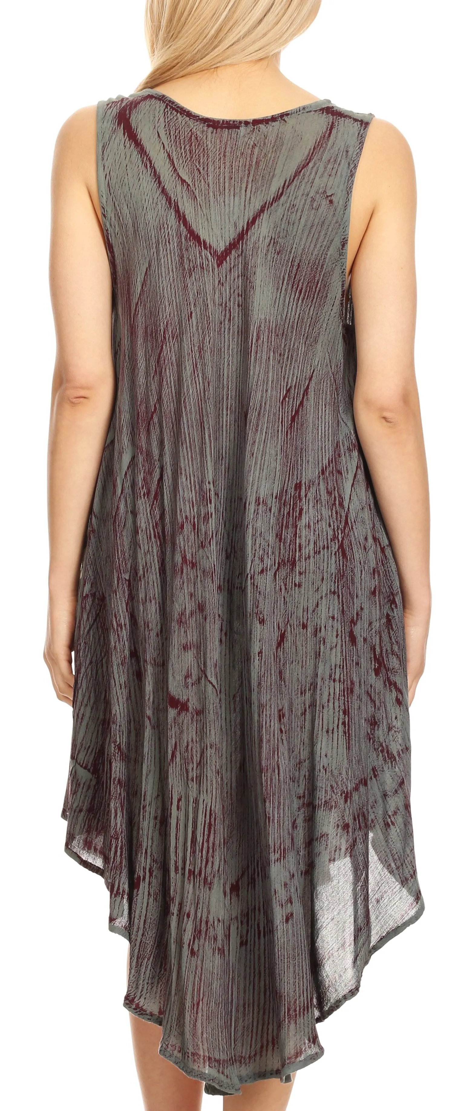 Sakkas Milly Women's Midi Loose Casual Summer Sleeveless Dress Sundress Cover-up