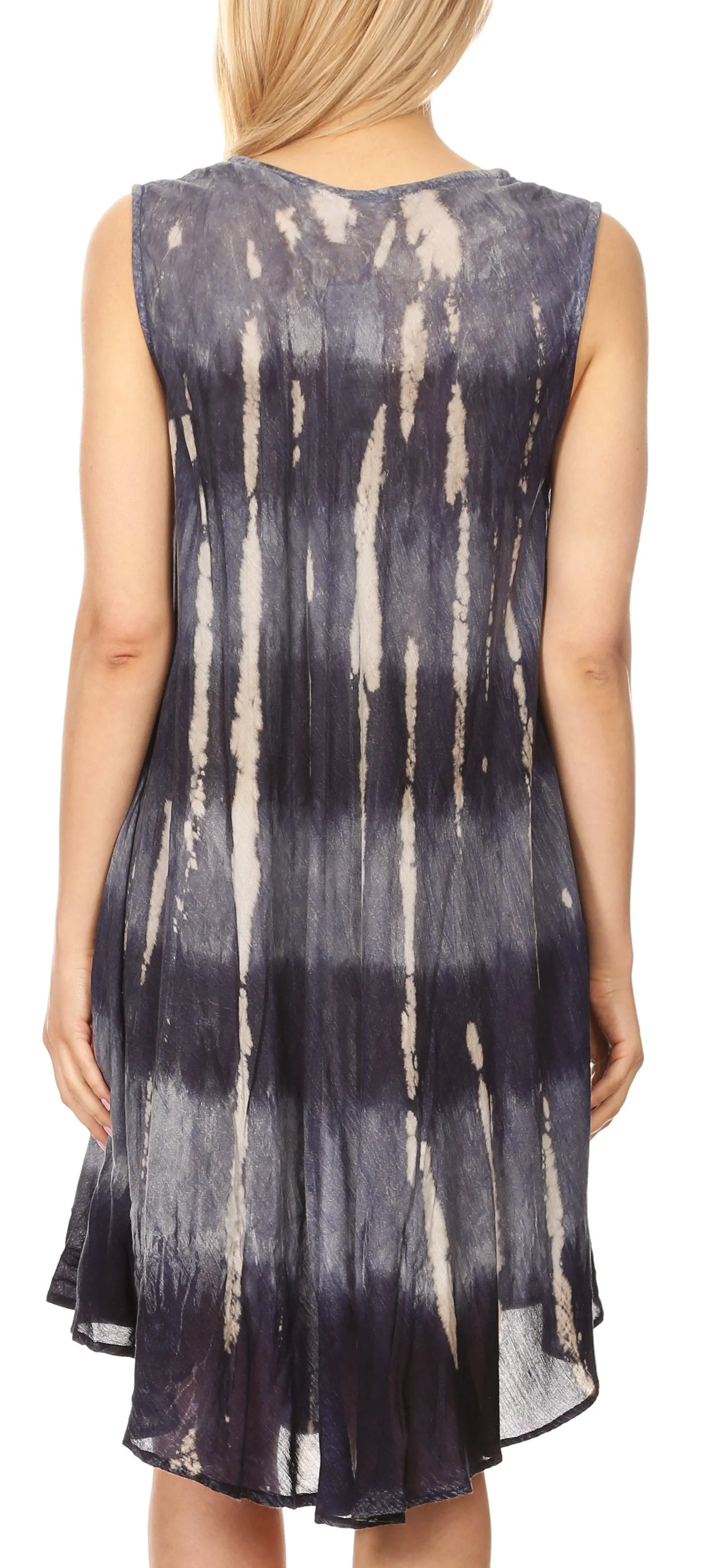 Sakkas Milly Women's Midi Loose Casual Summer Sleeveless Dress Sundress Cover-up