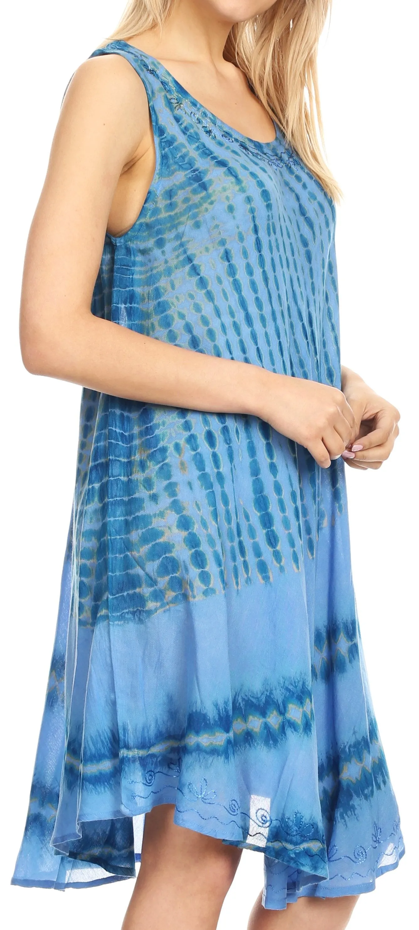 Sakkas Milly Women's Midi Loose Casual Summer Sleeveless Dress Sundress Cover-up