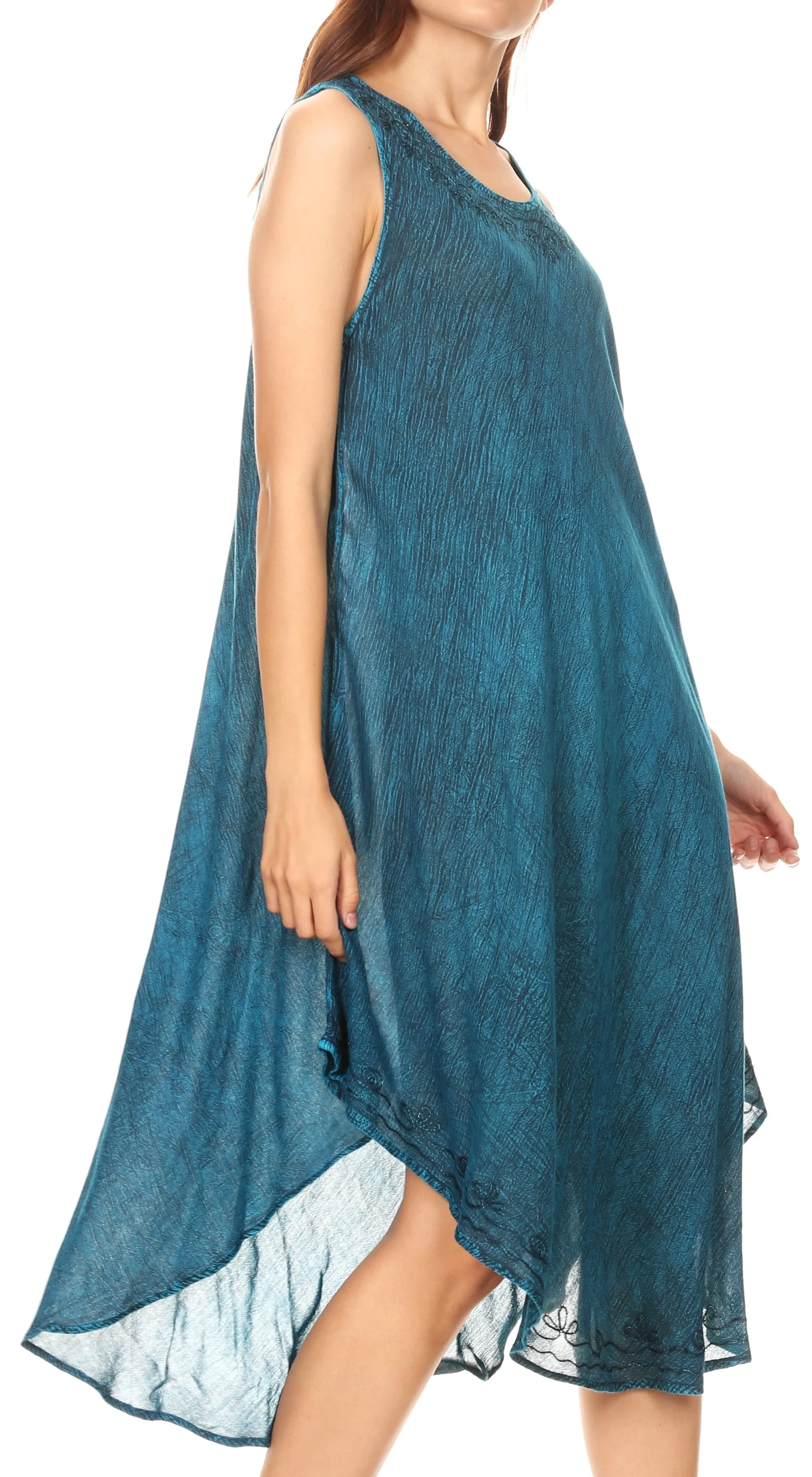 Sakkas Milly Women's Midi Loose Casual Summer Sleeveless Dress Sundress Cover-up