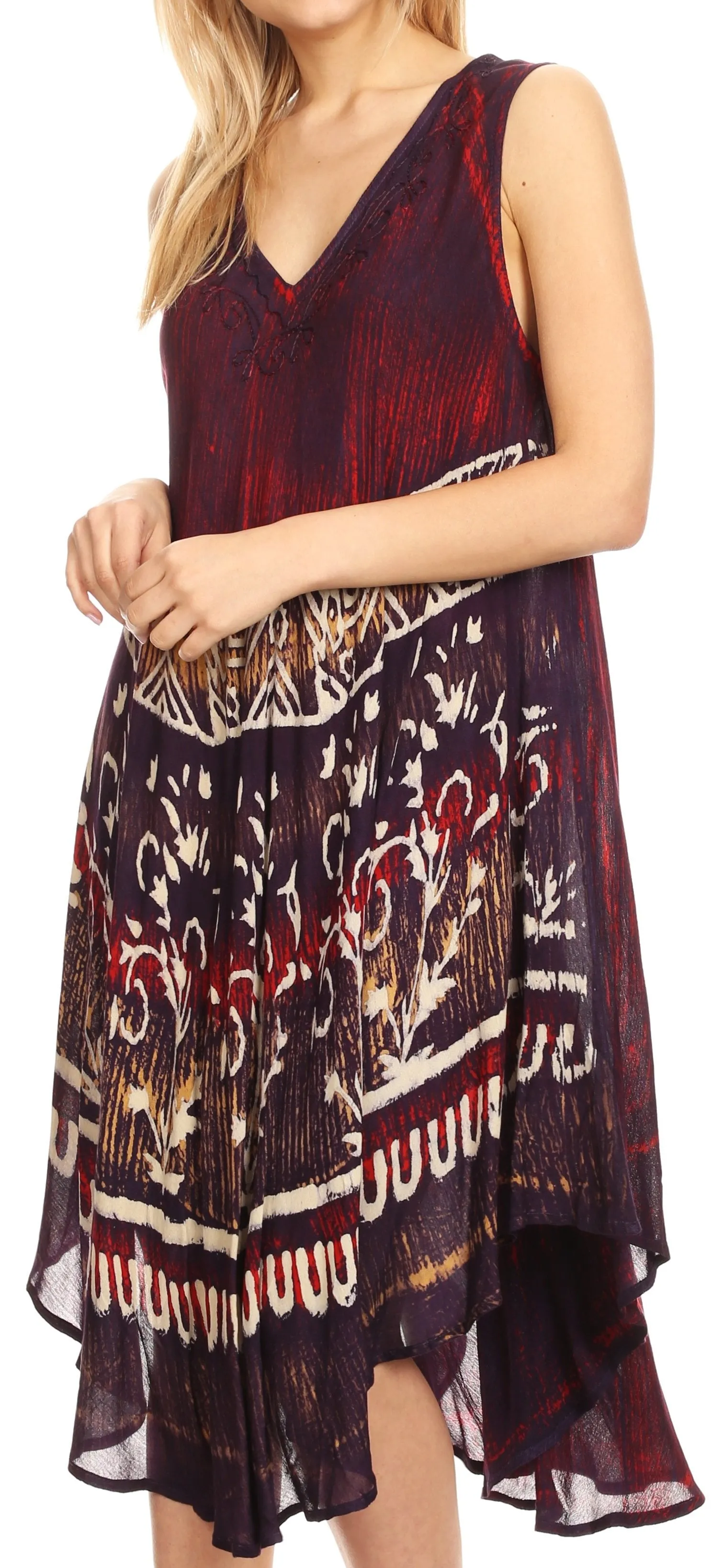 Sakkas Milly Women's Midi Loose Casual Summer Sleeveless Dress Sundress Cover-up