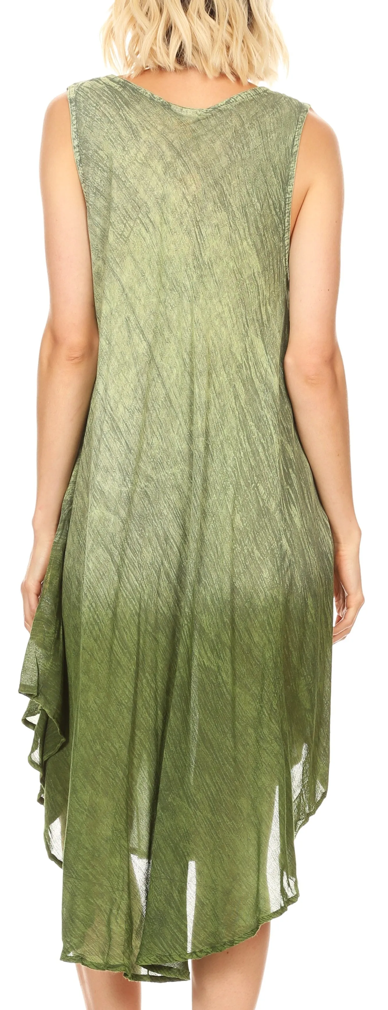 Sakkas Milly Women's Midi Loose Casual Summer Sleeveless Dress Sundress Cover-up