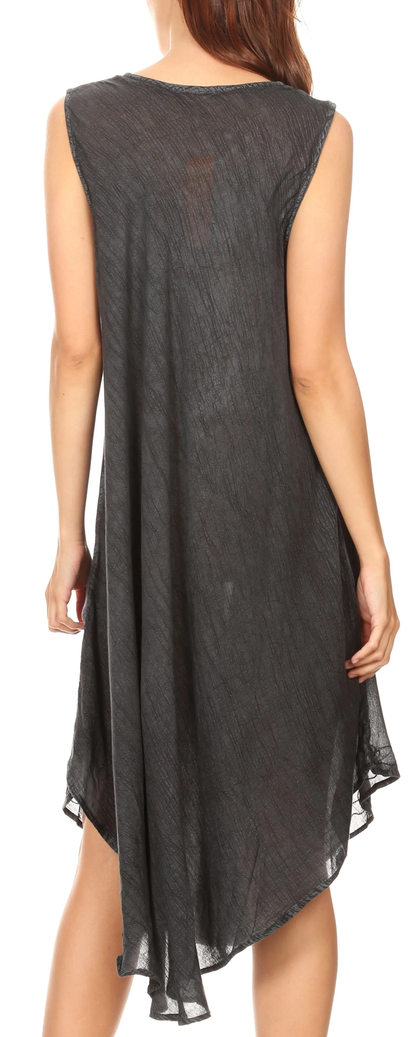 Sakkas Milly Women's Midi Loose Casual Summer Sleeveless Dress Sundress Cover-up