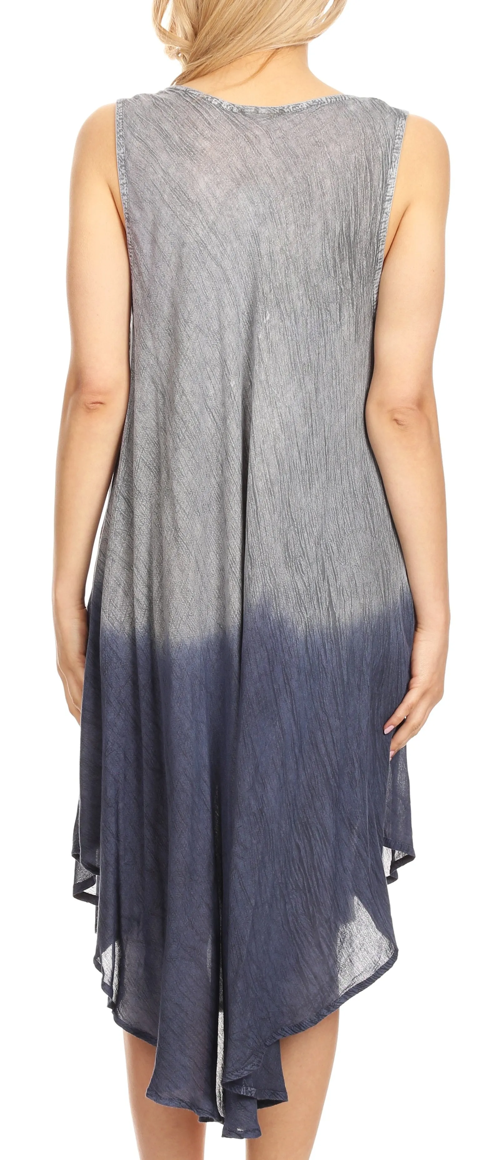 Sakkas Milly Women's Midi Loose Casual Summer Sleeveless Dress Sundress Cover-up