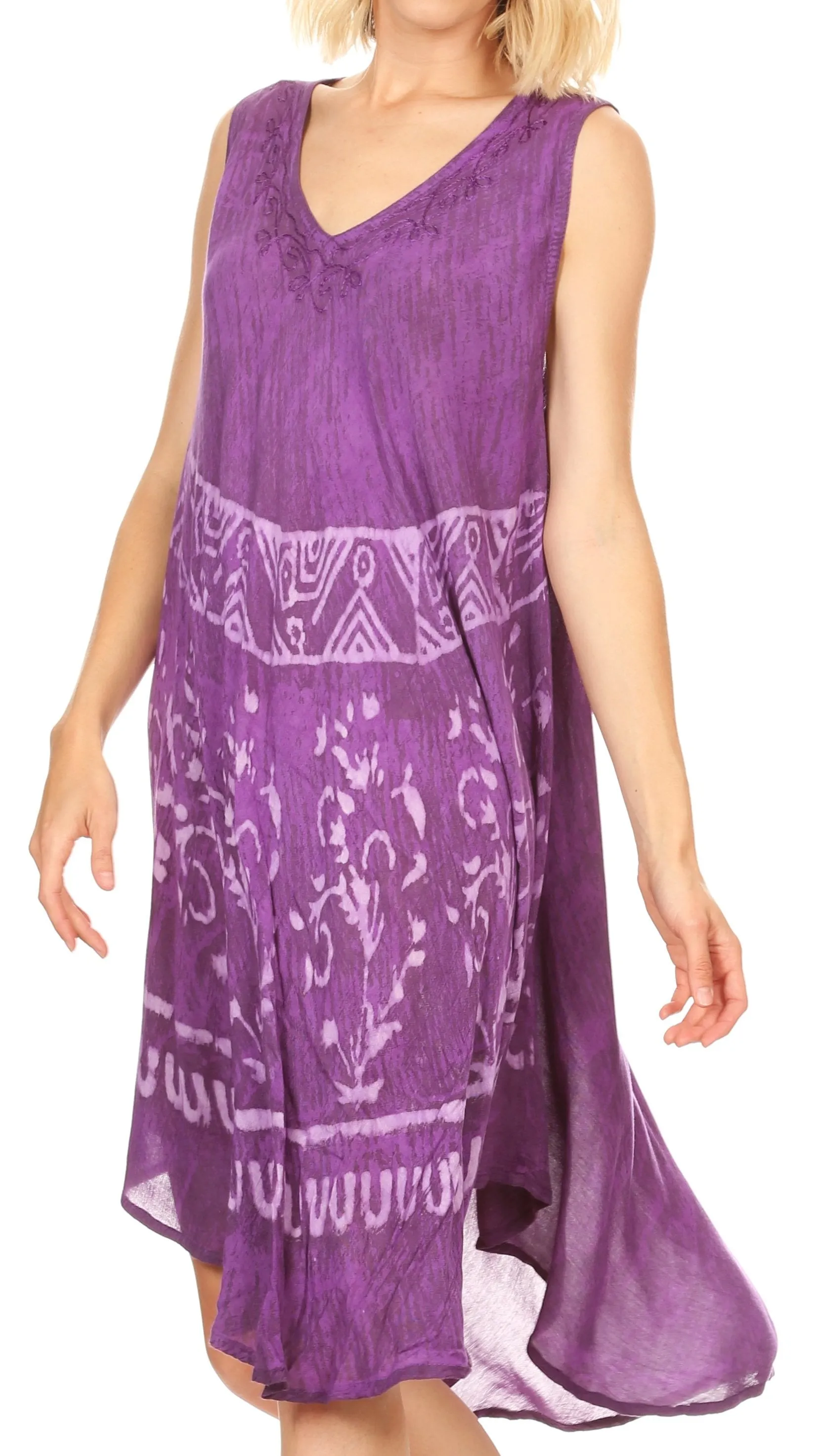 Sakkas Milly Women's Midi Loose Casual Summer Sleeveless Dress Sundress Cover-up