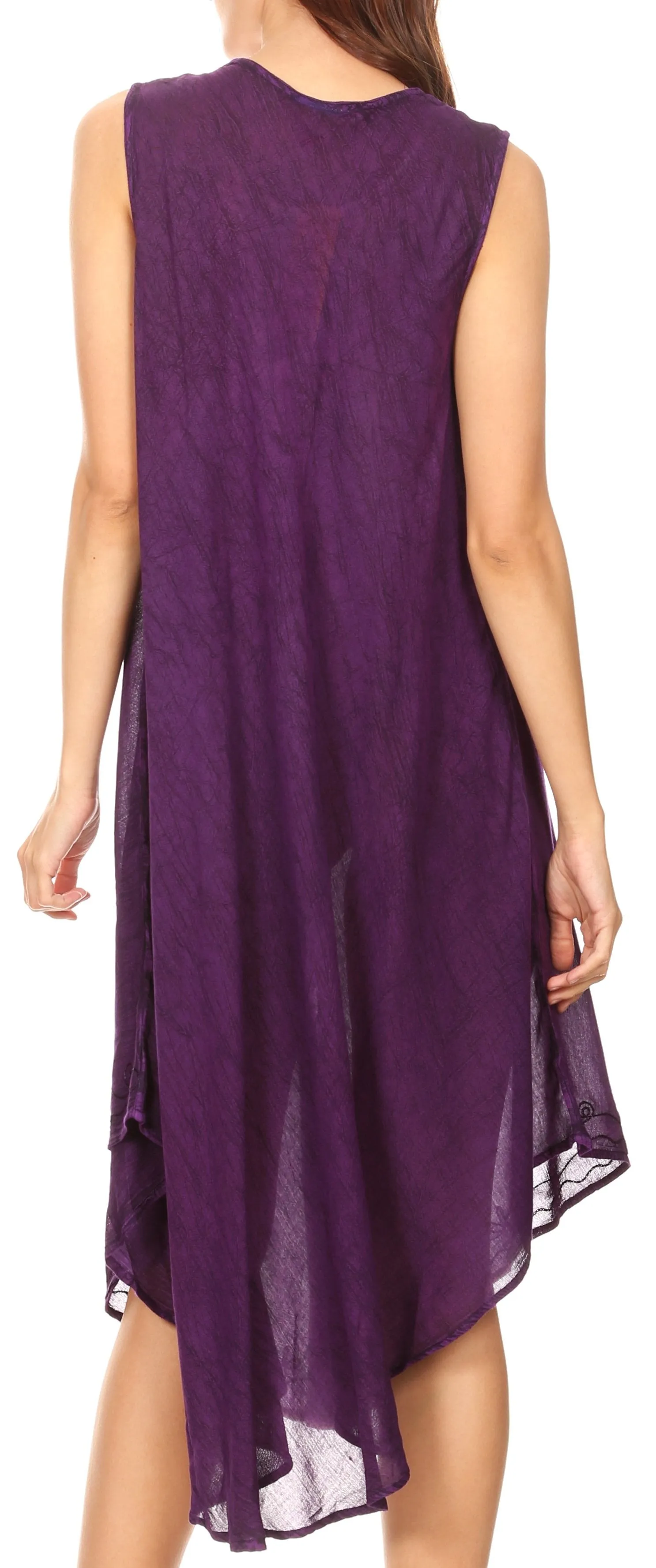 Sakkas Milly Women's Midi Loose Casual Summer Sleeveless Dress Sundress Cover-up