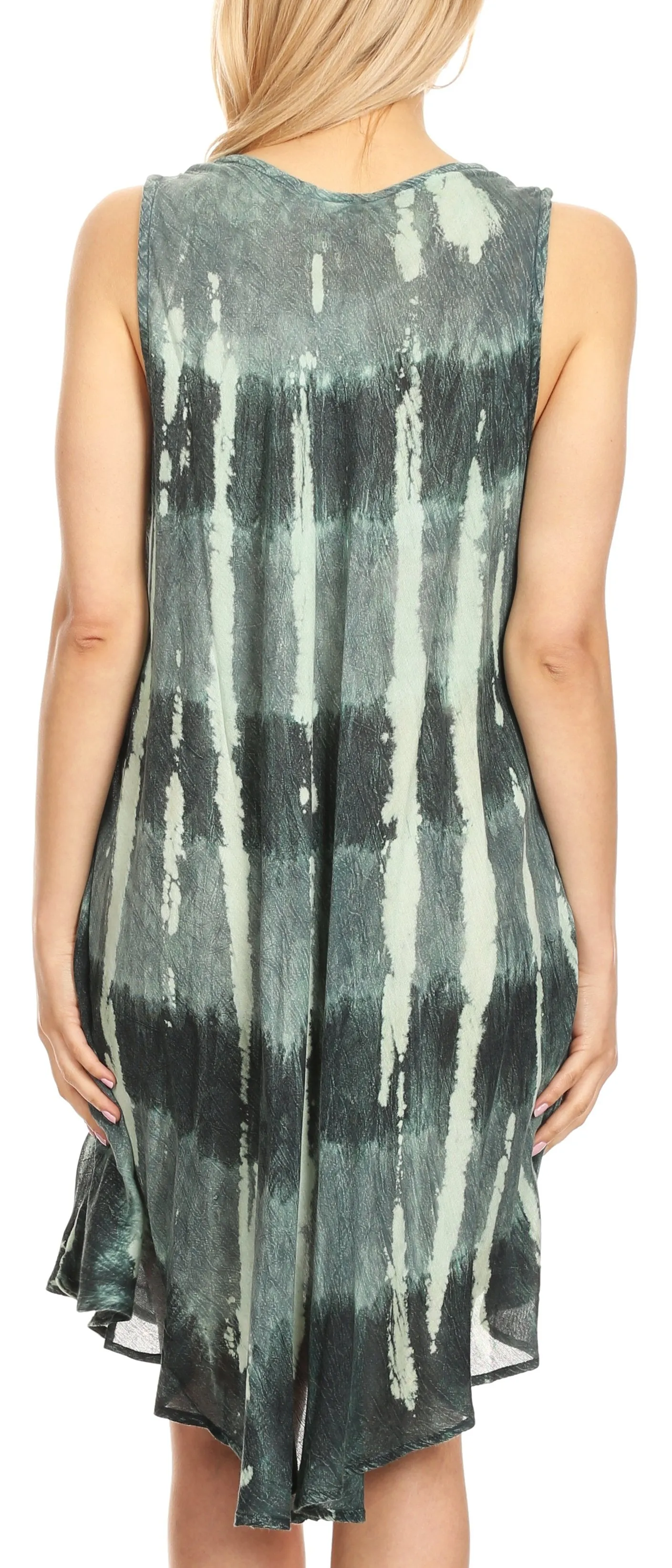 Sakkas Milly Women's Midi Loose Casual Summer Sleeveless Dress Sundress Cover-up