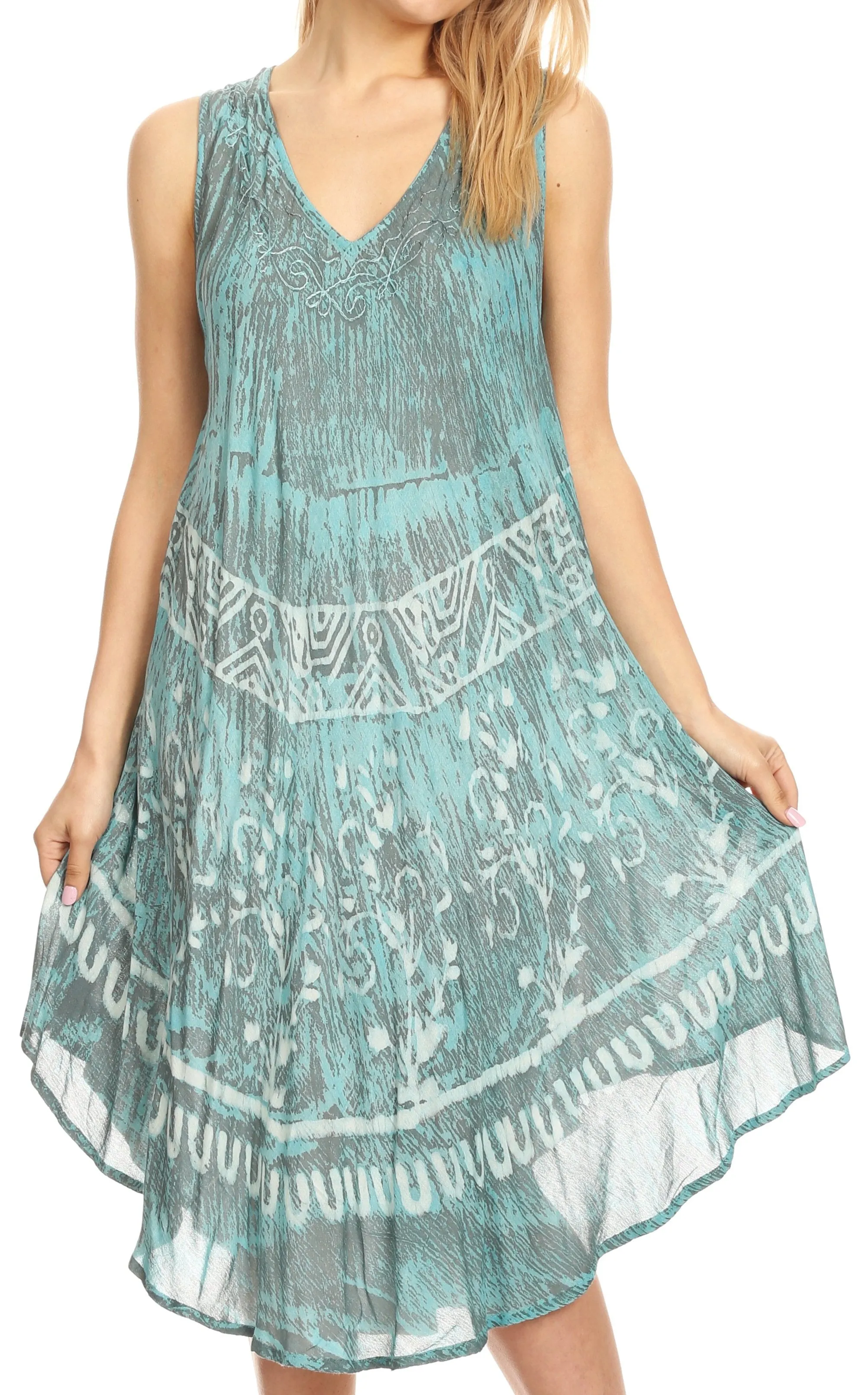 Sakkas Milly Women's Midi Loose Casual Summer Sleeveless Dress Sundress Cover-up