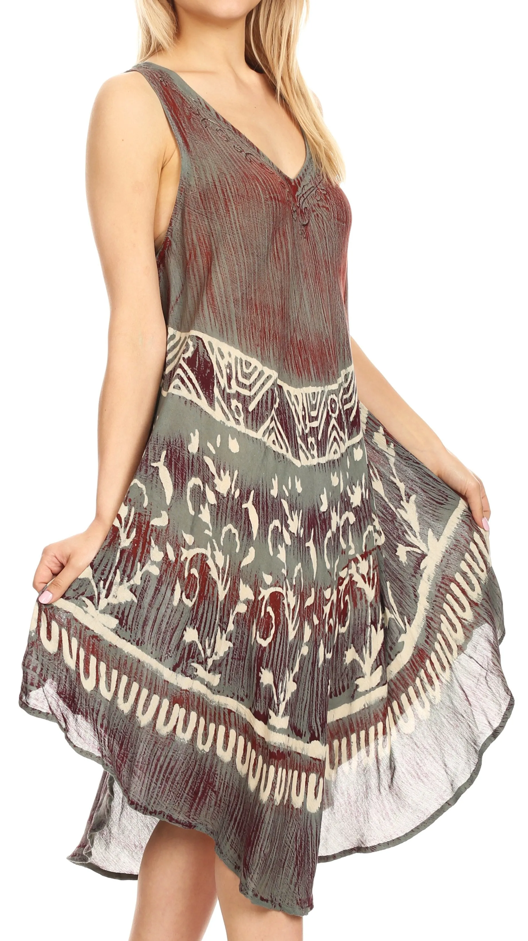 Sakkas Milly Women's Midi Loose Casual Summer Sleeveless Dress Sundress Cover-up