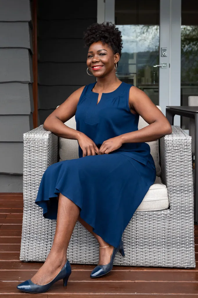Scarlette Tank, Indigo, Linen Bamboo