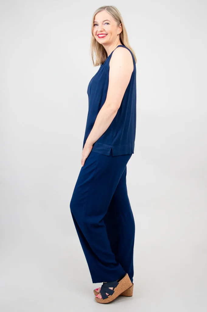 Scarlette Tank, Indigo, Linen Bamboo