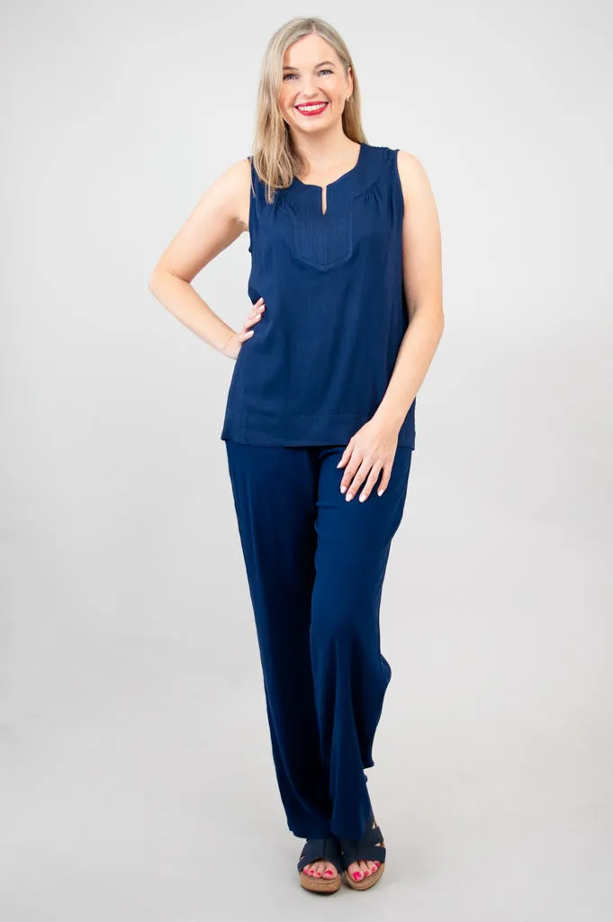 Scarlette Tank, Indigo, Linen Bamboo