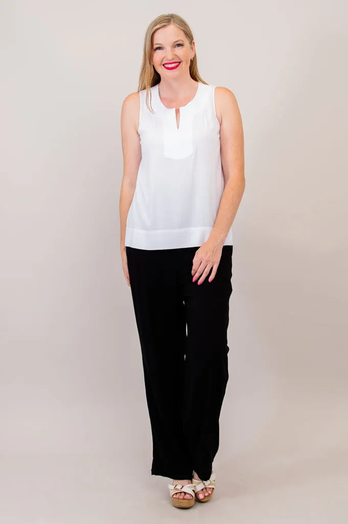 Scarlette Tank, White, Linen Bamboo