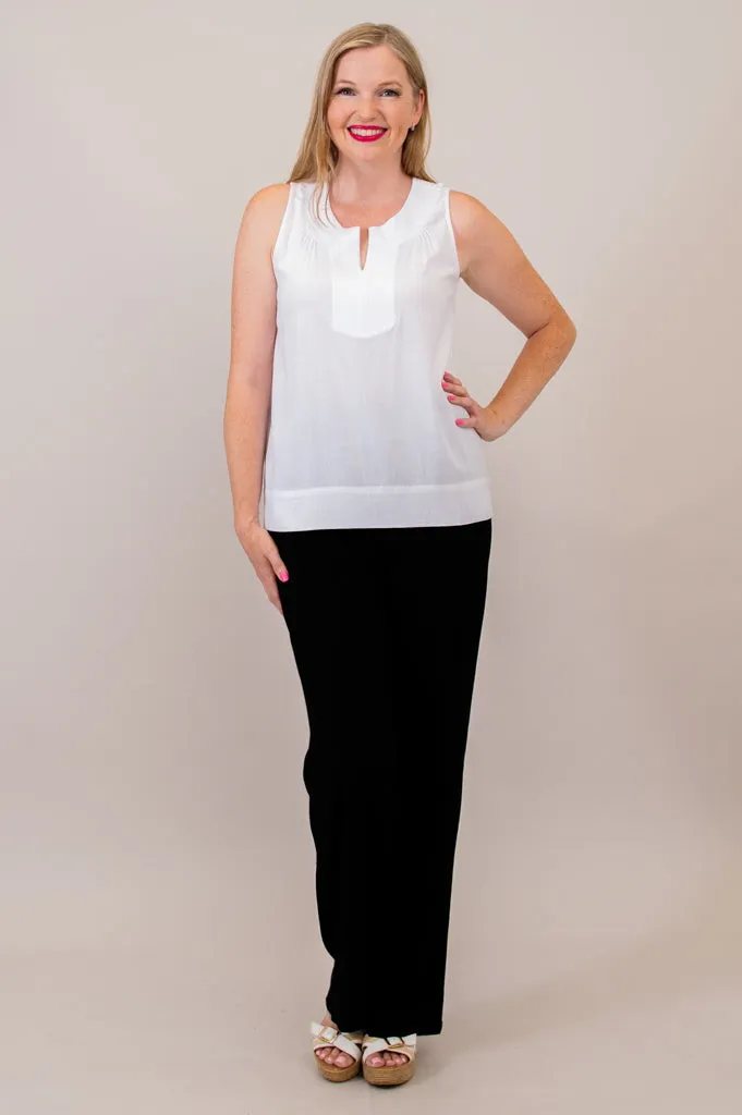 Scarlette Tank, White, Linen Bamboo