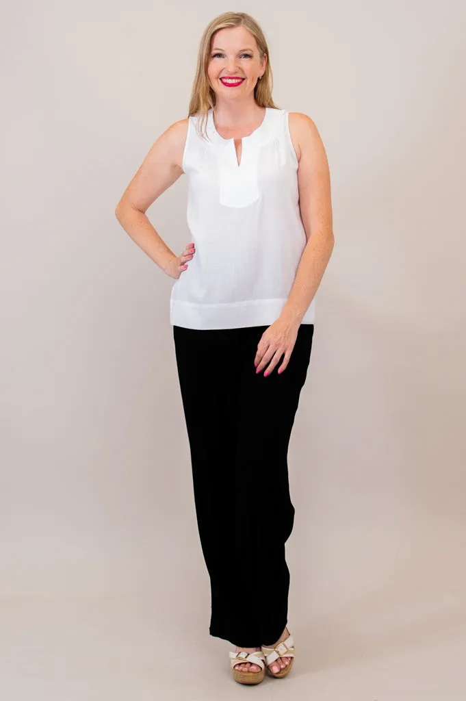 Scarlette Tank, White, Linen Bamboo