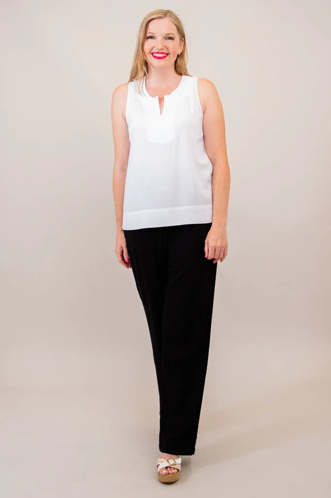 Scarlette Tank, White, Linen Bamboo